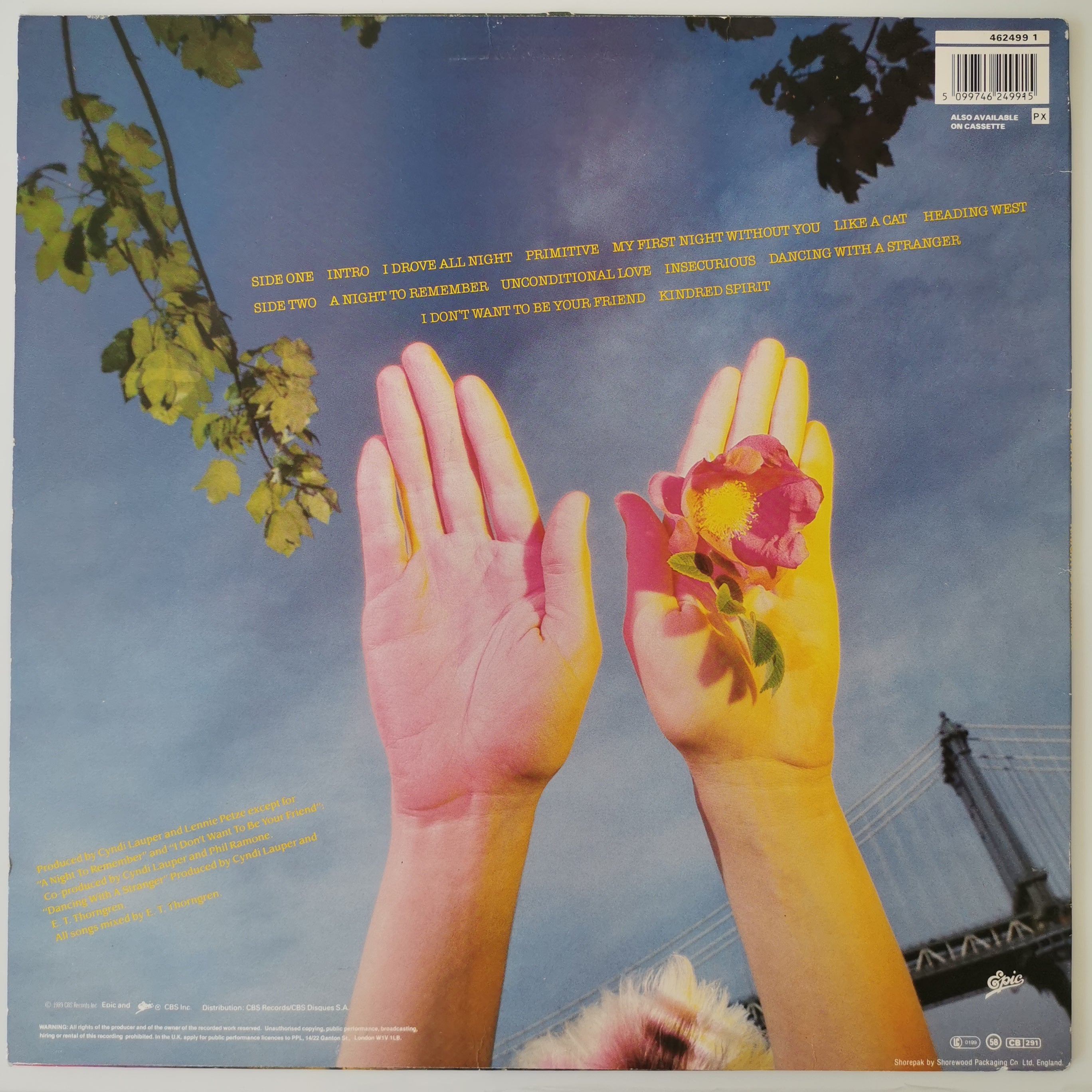 Cyndi Lauper – A Night To Remember Vinyl LP Record 1989