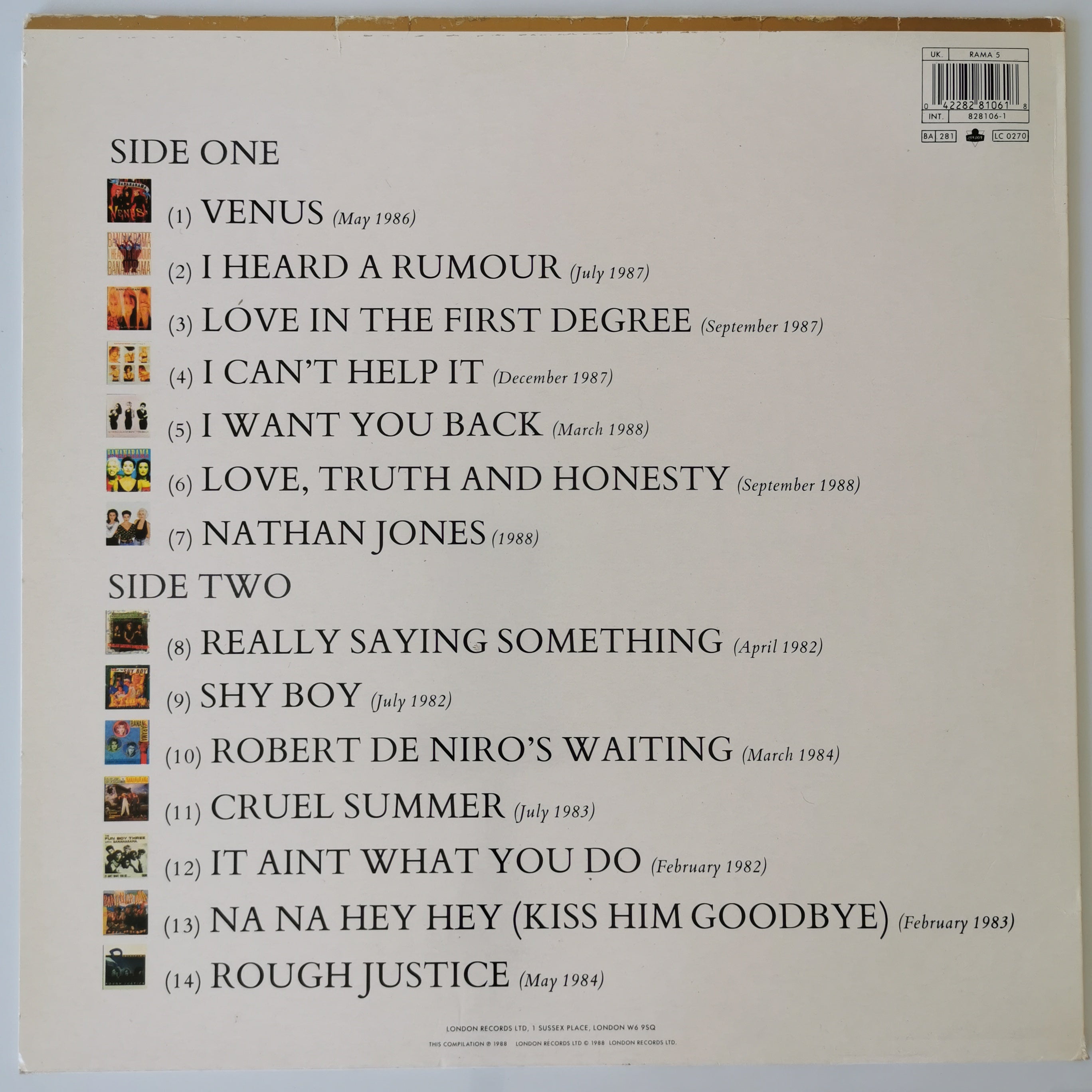 Bananarama The Greatest Hits Collection LP Record Vinyl