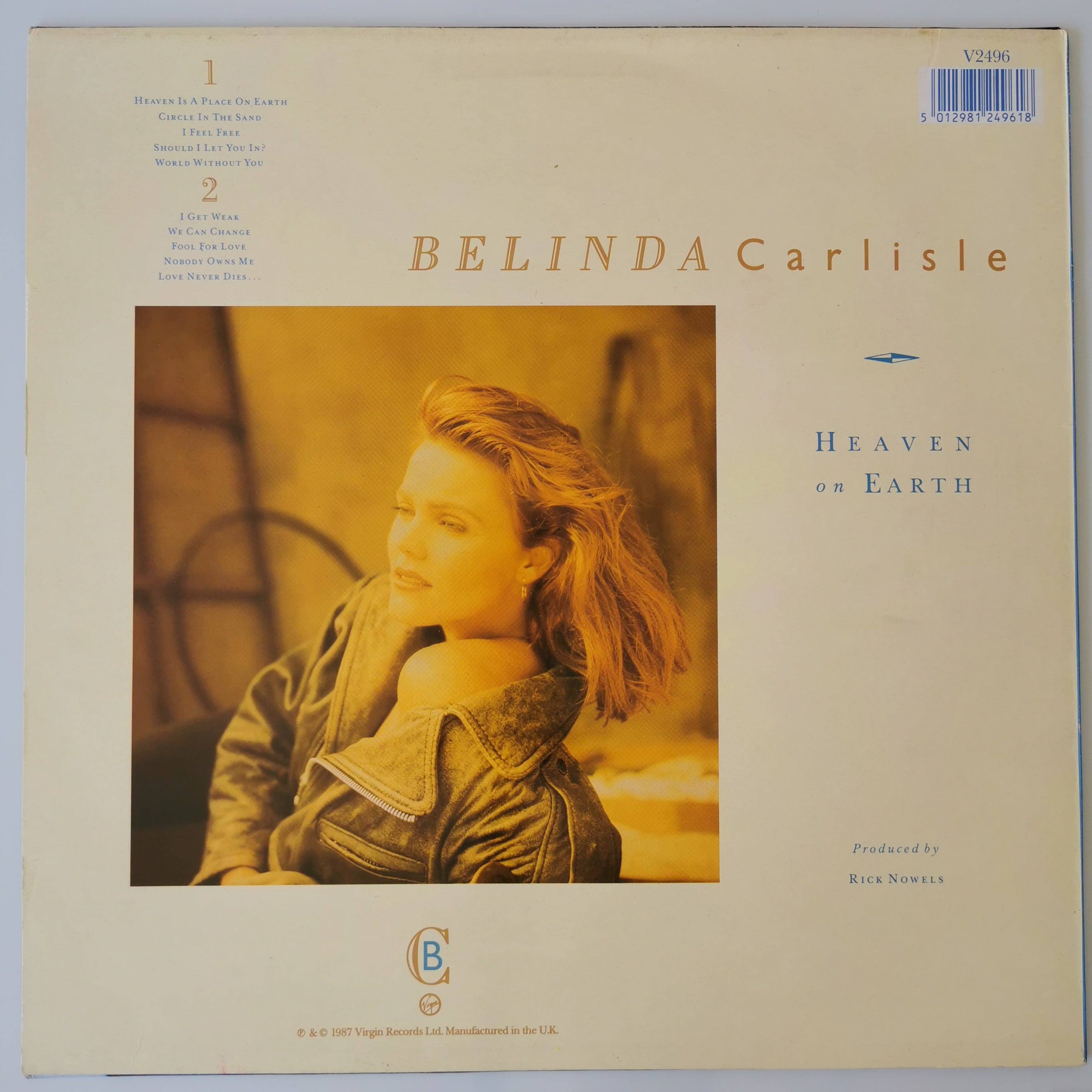 Belinda Carlisle Heaven On Earth Vinyl LP 1987