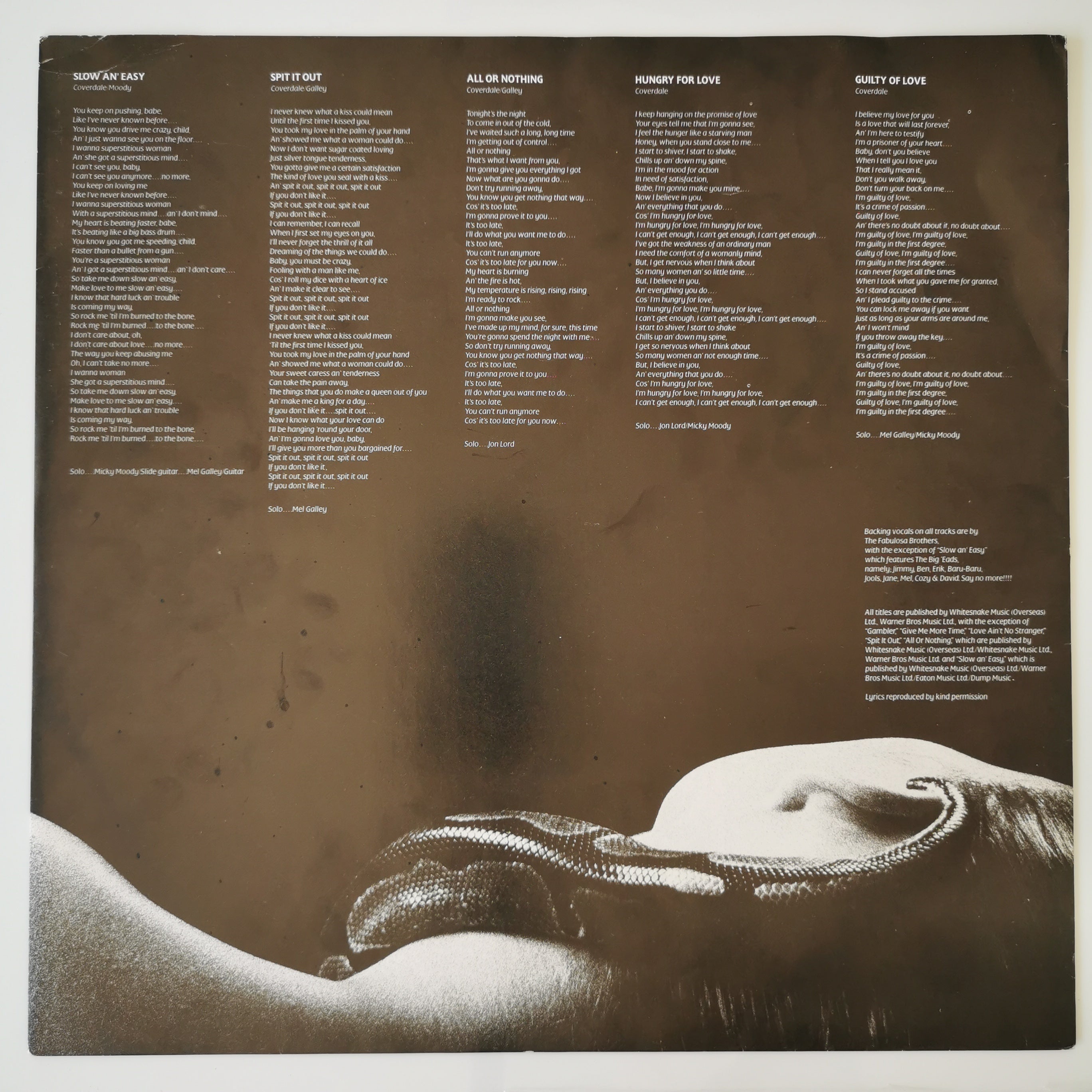 Whitesnake – Slide It In Vinyl LP Record 1984