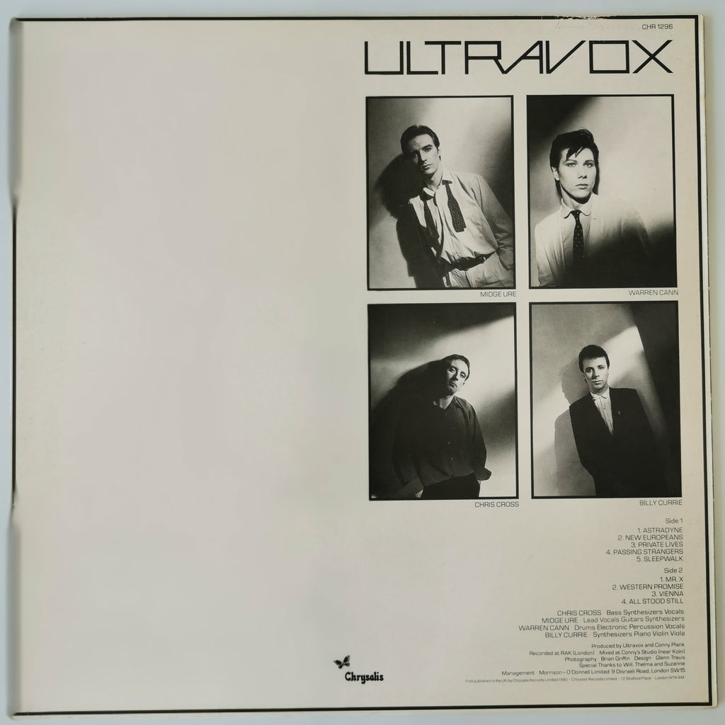 Ultravox Vienna UK Vinyl LP Record 1980