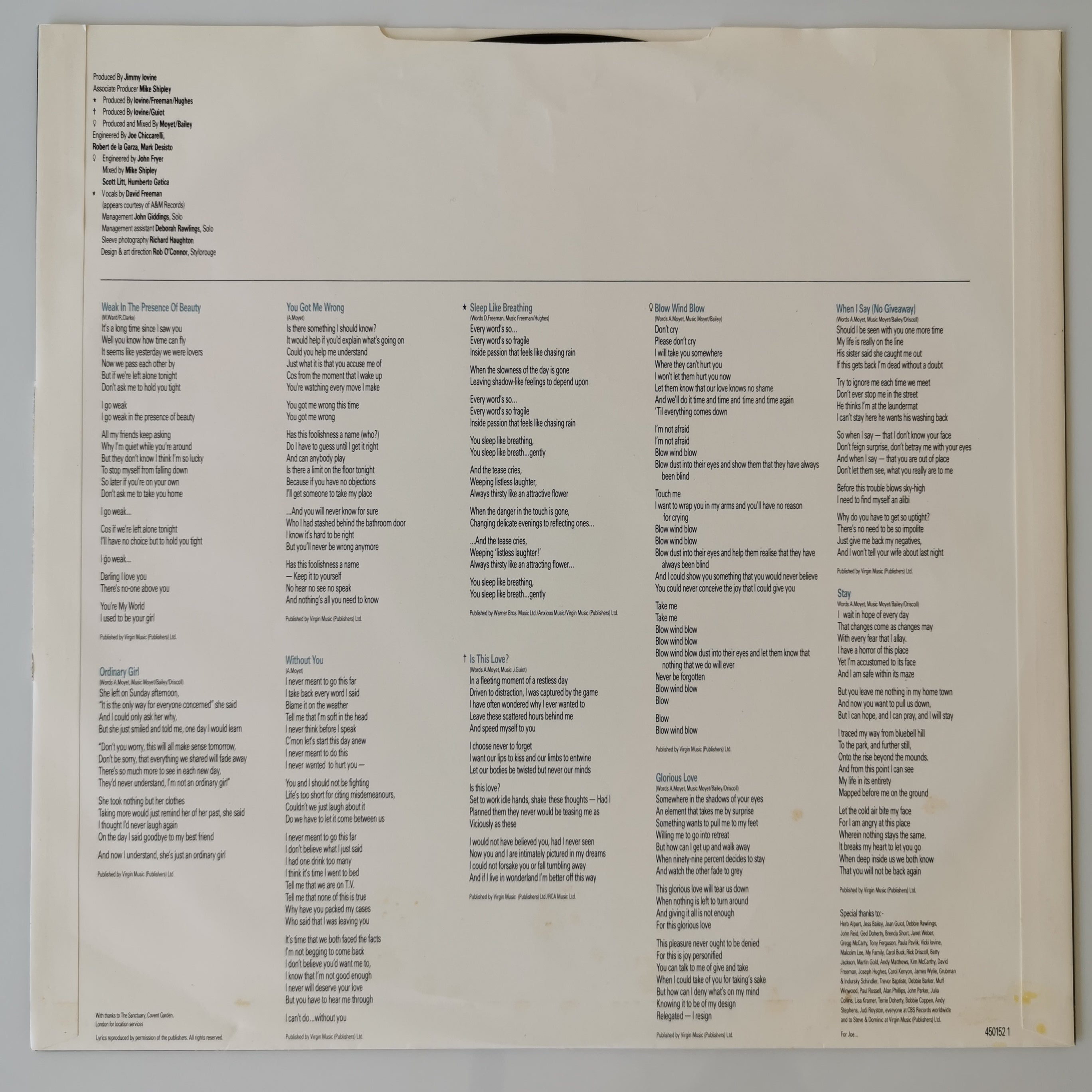Alison Moyet Raindancing - Vinyl LP Record