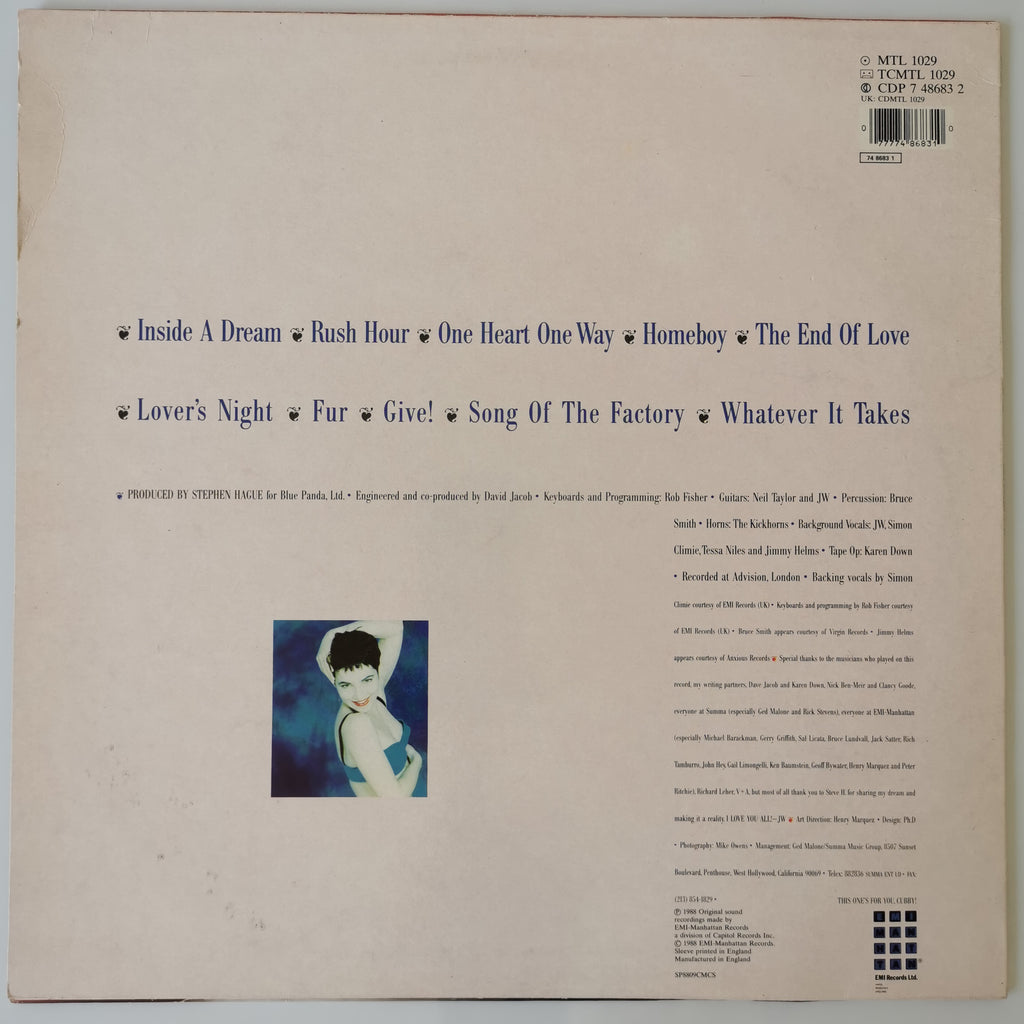 Jane Wiedlin – Fur Vinyl LP Record 1988
