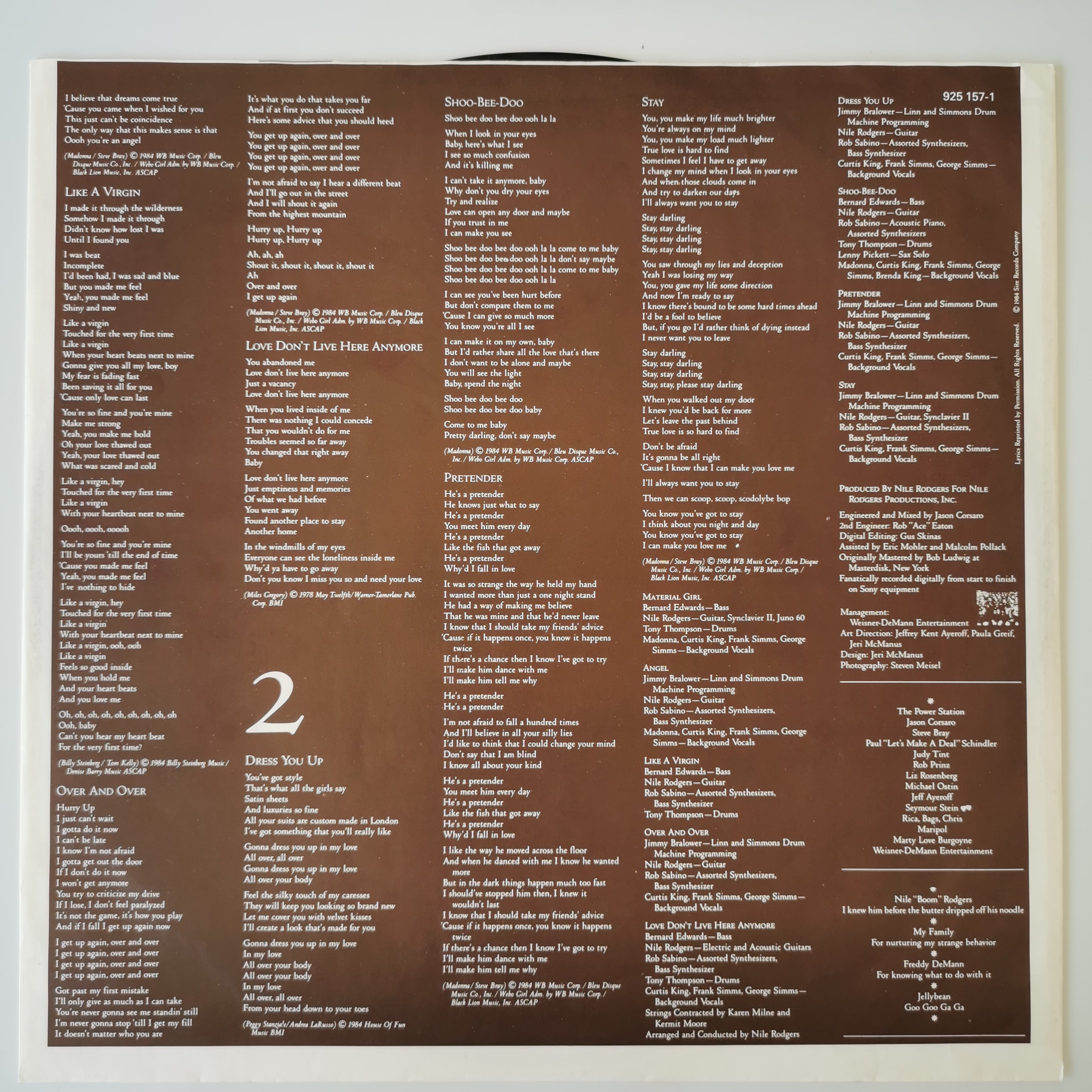 Madonna – Like A Virgin Vinyl LP Record 1985