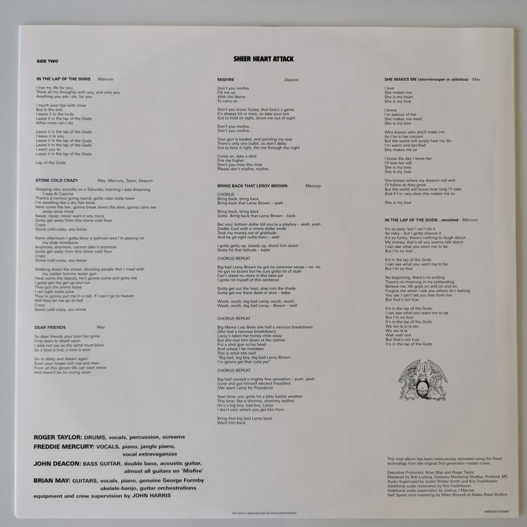 Queen – Sheer Heart Attack Vinyl LP Record Reissued