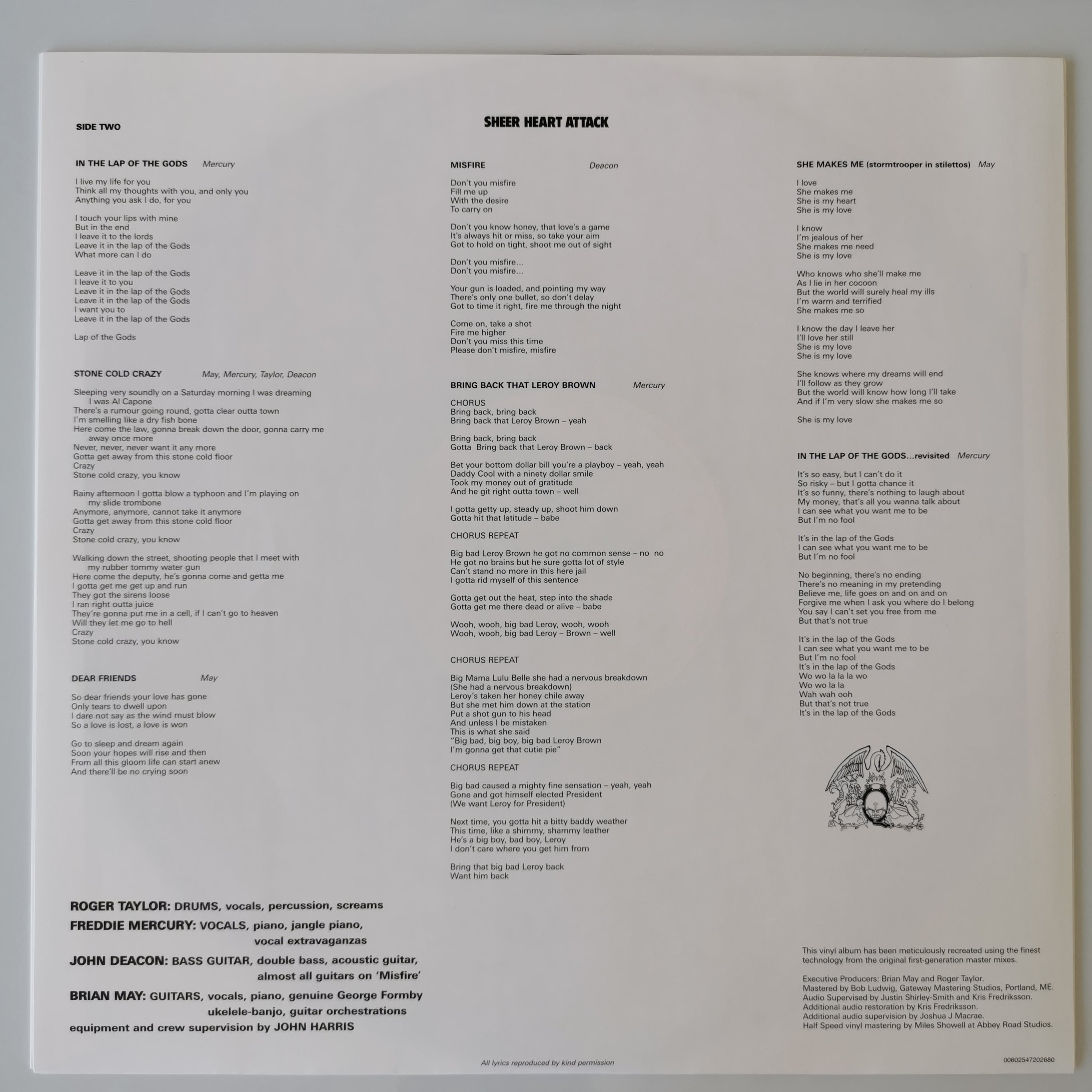 Queen – Sheer Heart Attack Vinyl LP Record Reissued