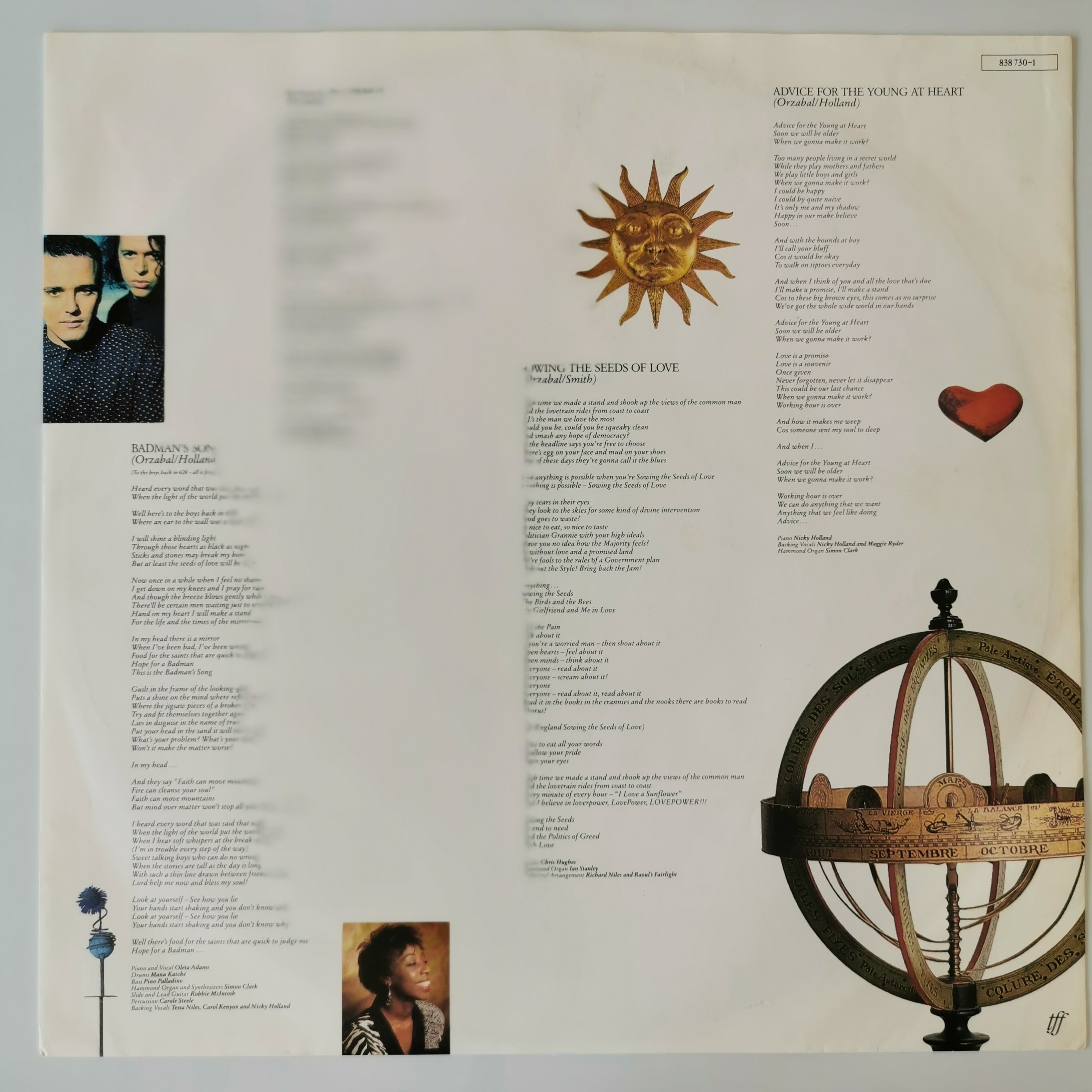 Tears For Fears The Seeds Of Love Vinyl LP Record