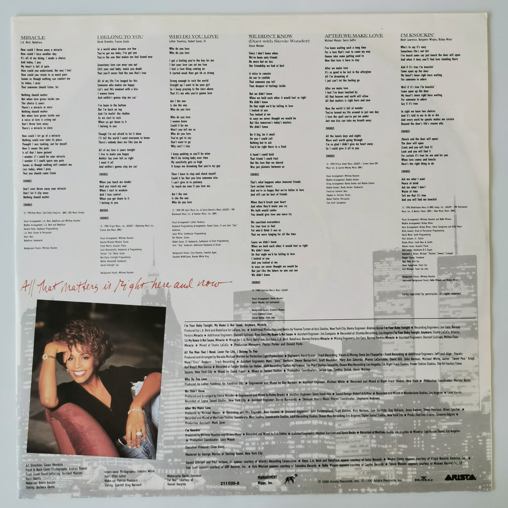 Whitney Houston – I'm Your Baby Tonight Vinyl LP