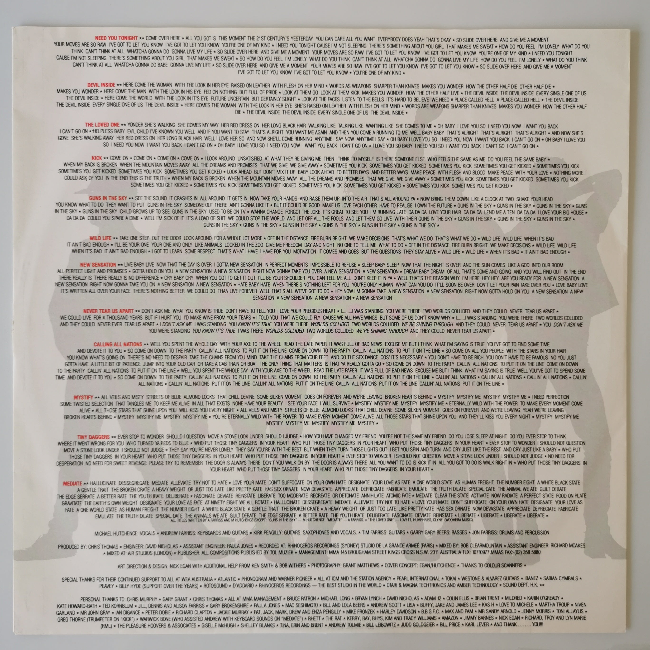 INXS – Kick Vinyl LP Record 1988