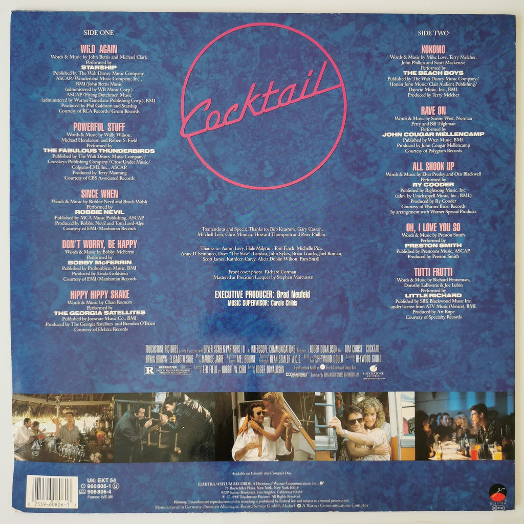 Original Soundtrack Cocktail UK Vinyl LP 1988