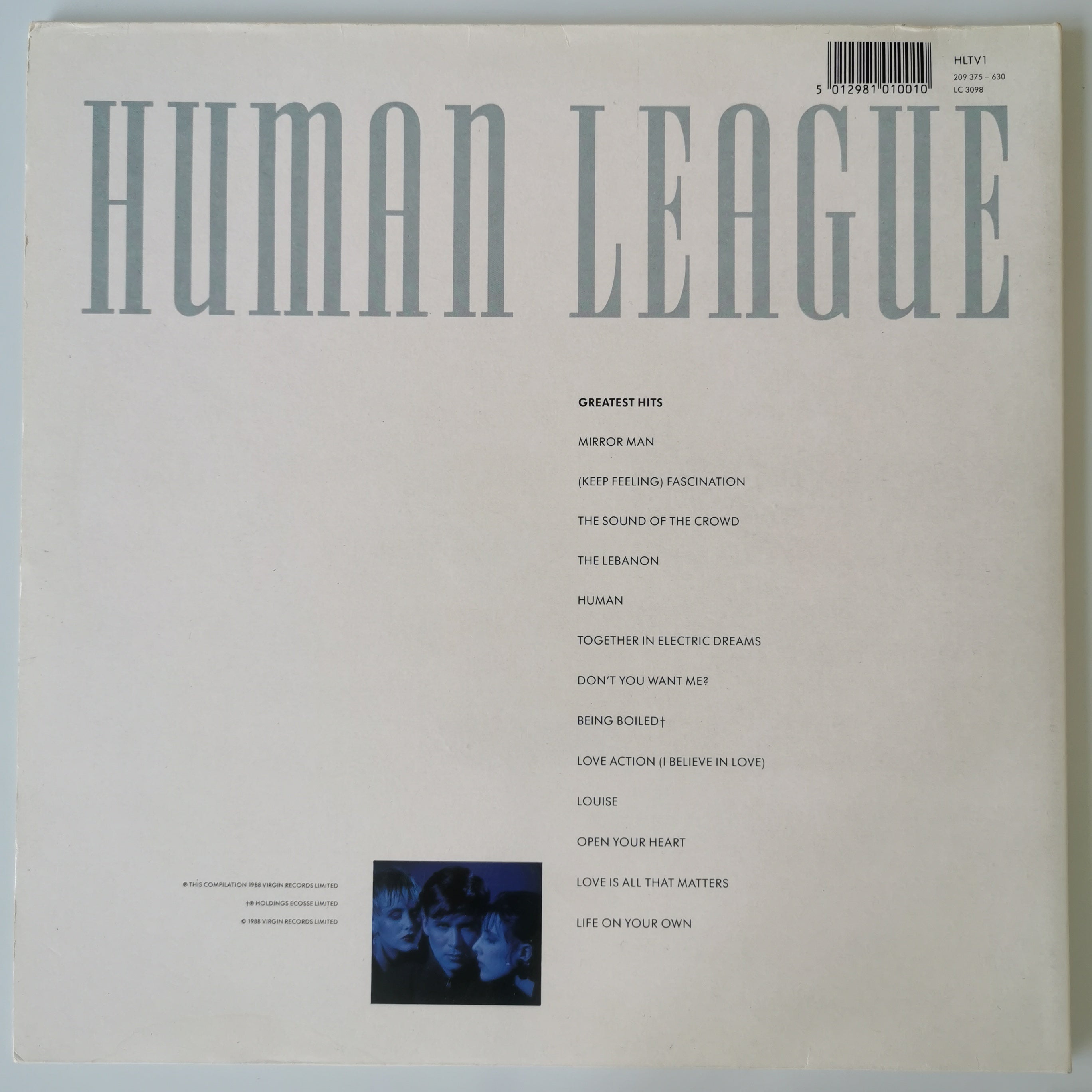 Human League Greatest Hits Vinyl LP Record 1988