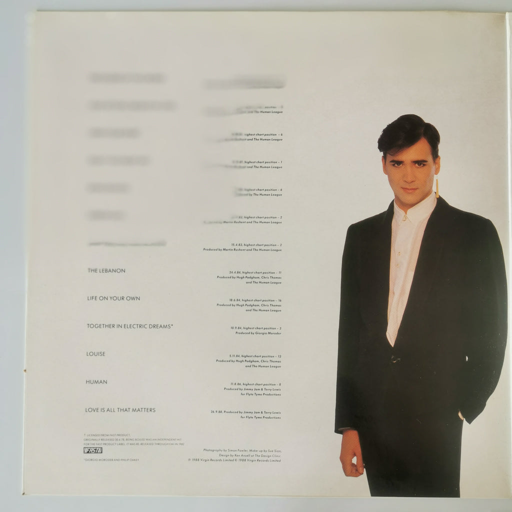 Human League Greatest Hits Vinyl LP Record 1988