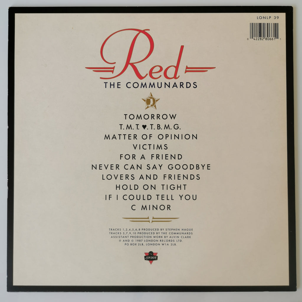 The Communards – Red Vinyl LP Record 1987