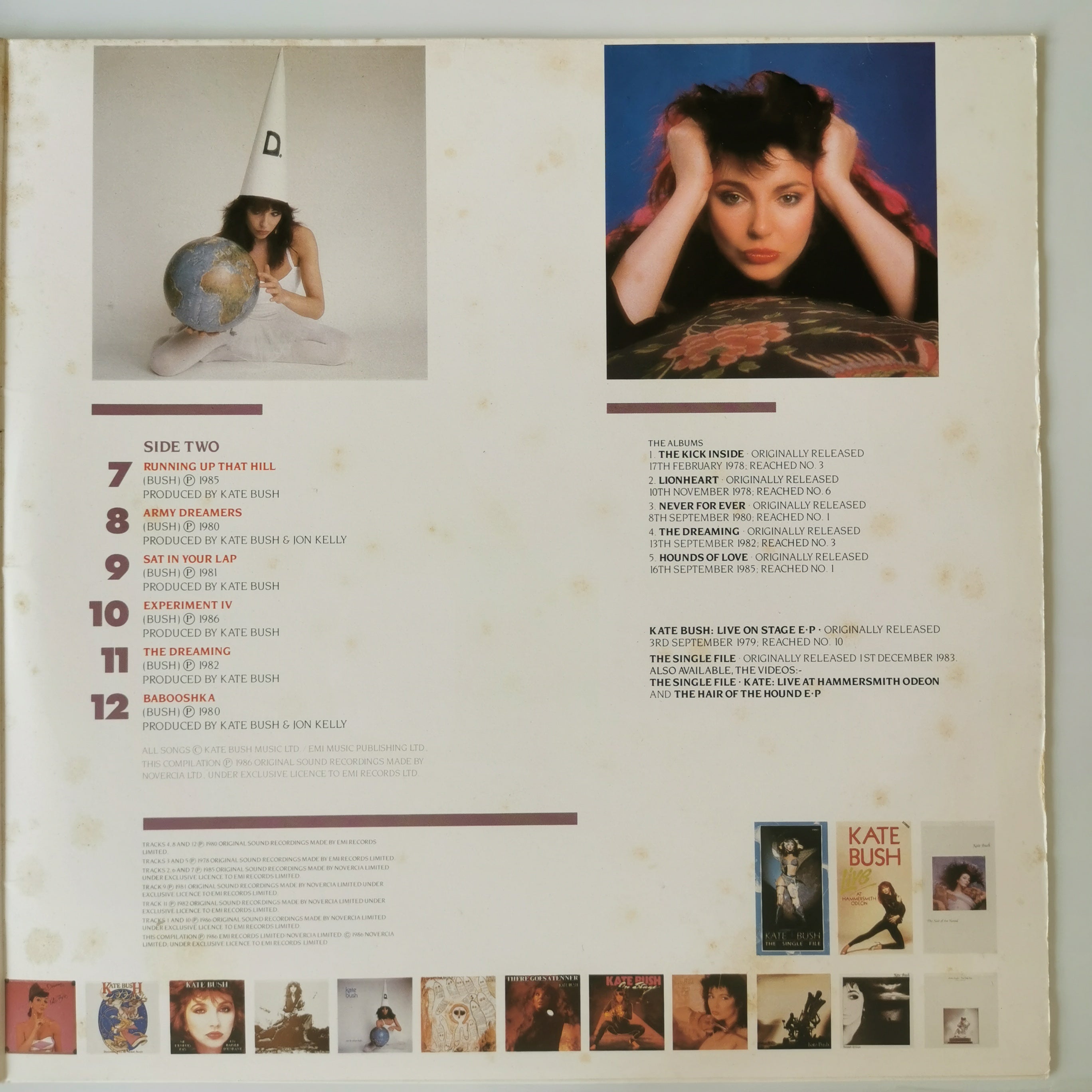 Kate Bush The Whole Story Vinyl LP 1986