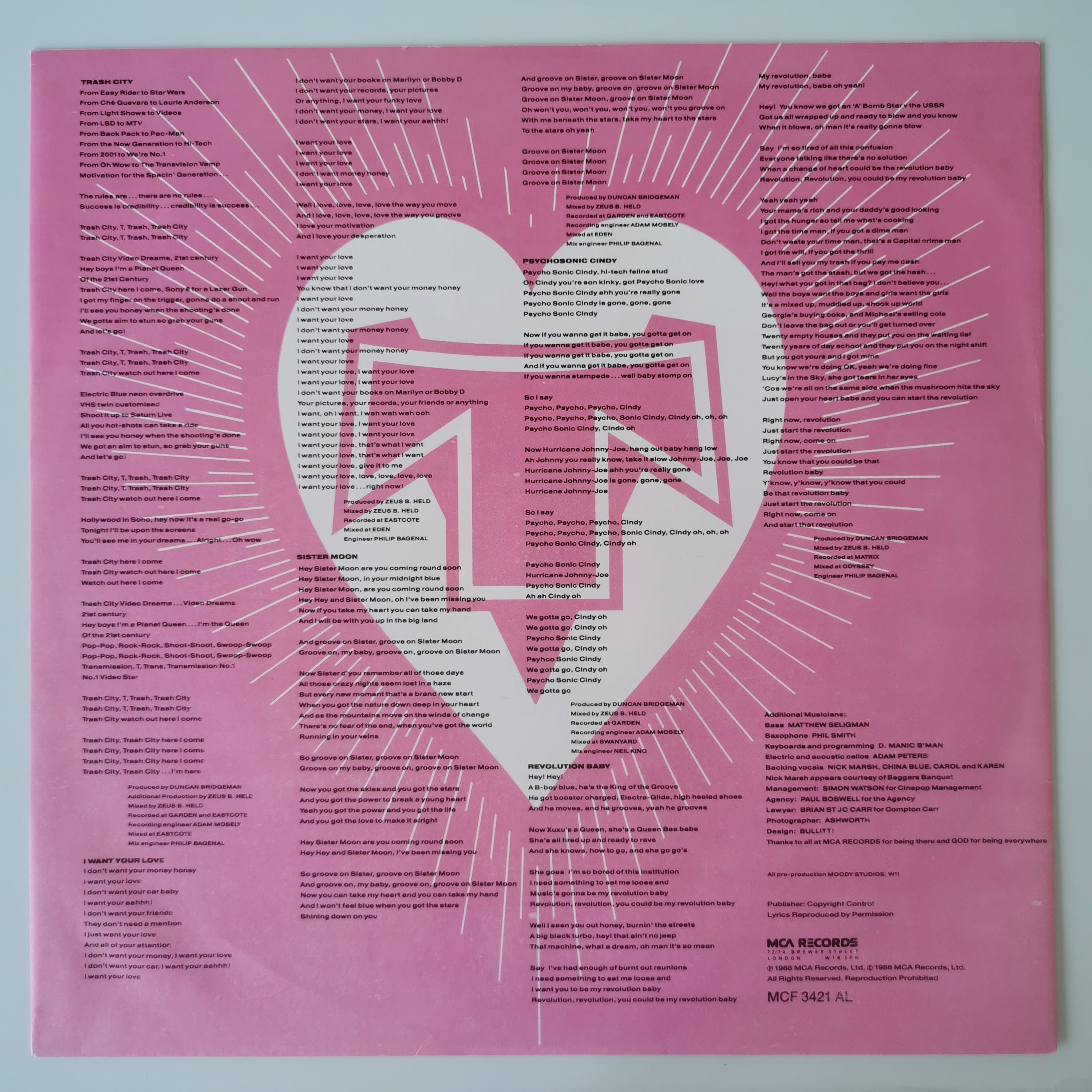 Transvision Vamp Pop Art Vinyl LP Record 1988