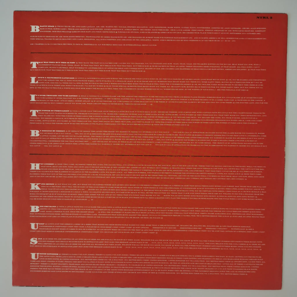 ABC Beauty Stab Vinyl LP Record 1983
