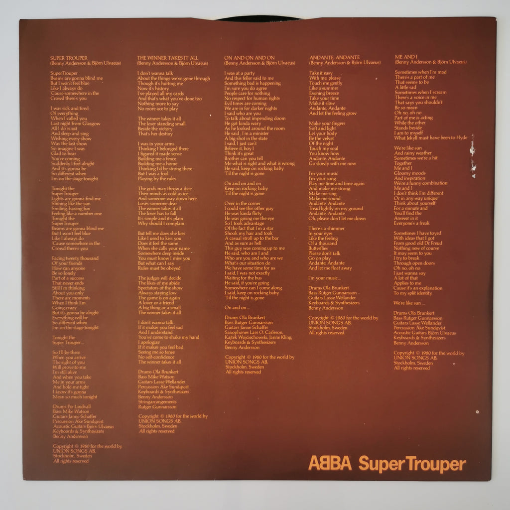 ABBA – Super Trouper Vinyl LP Record 1980