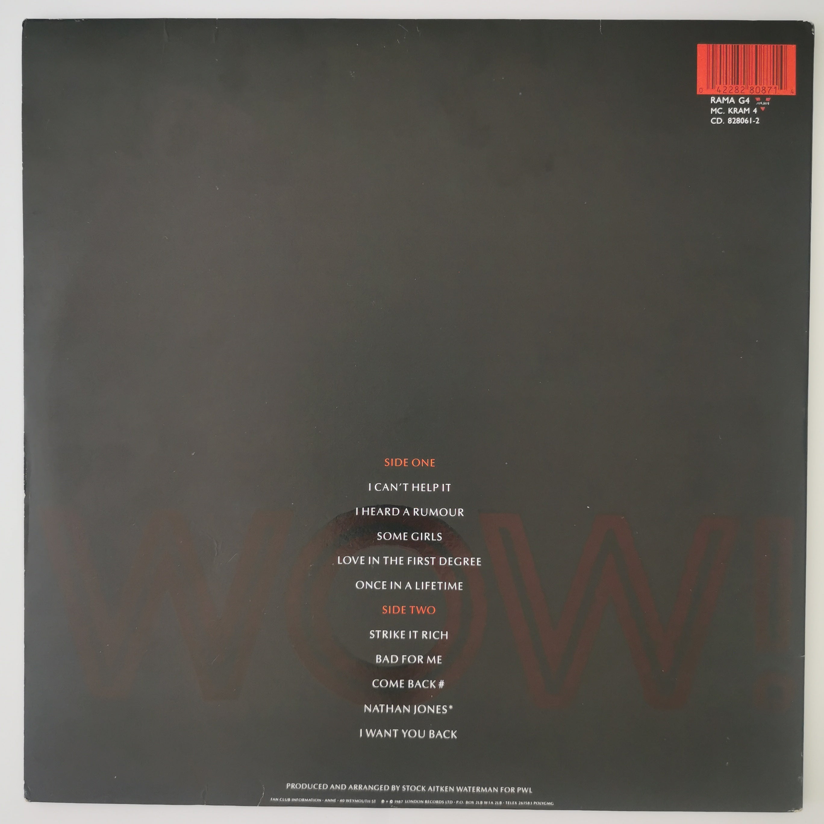 Bananarama – Wow! Double LP Inc Bonus Mixes LP