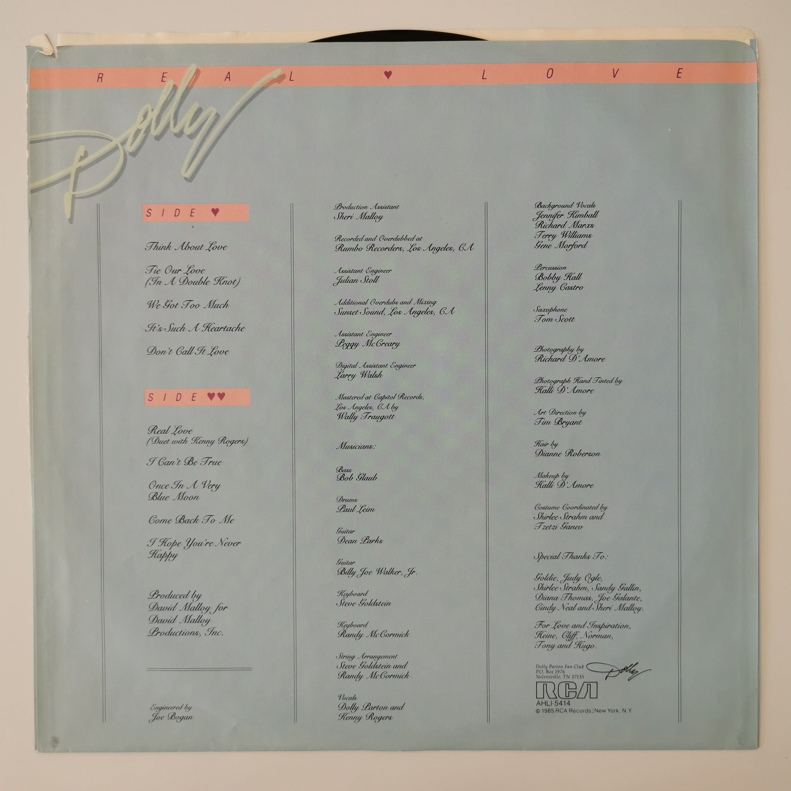 Dolly Parton – Real Love Vinyl LP Record 1985