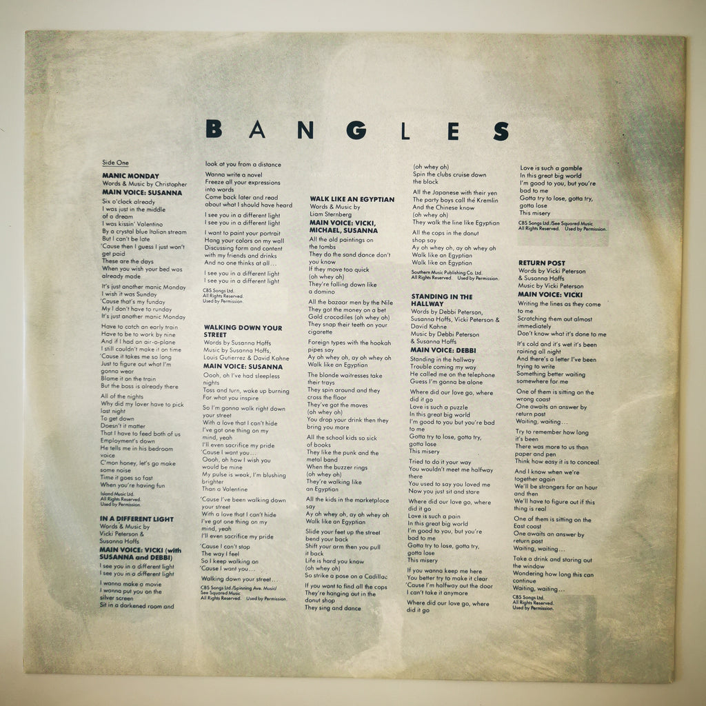 Bangles Different Light Vinyl LP Record 1987