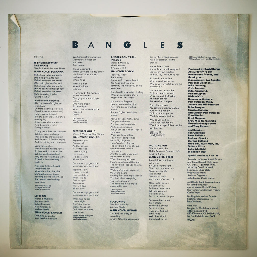 Bangles Different Light Vinyl LP Record 1987