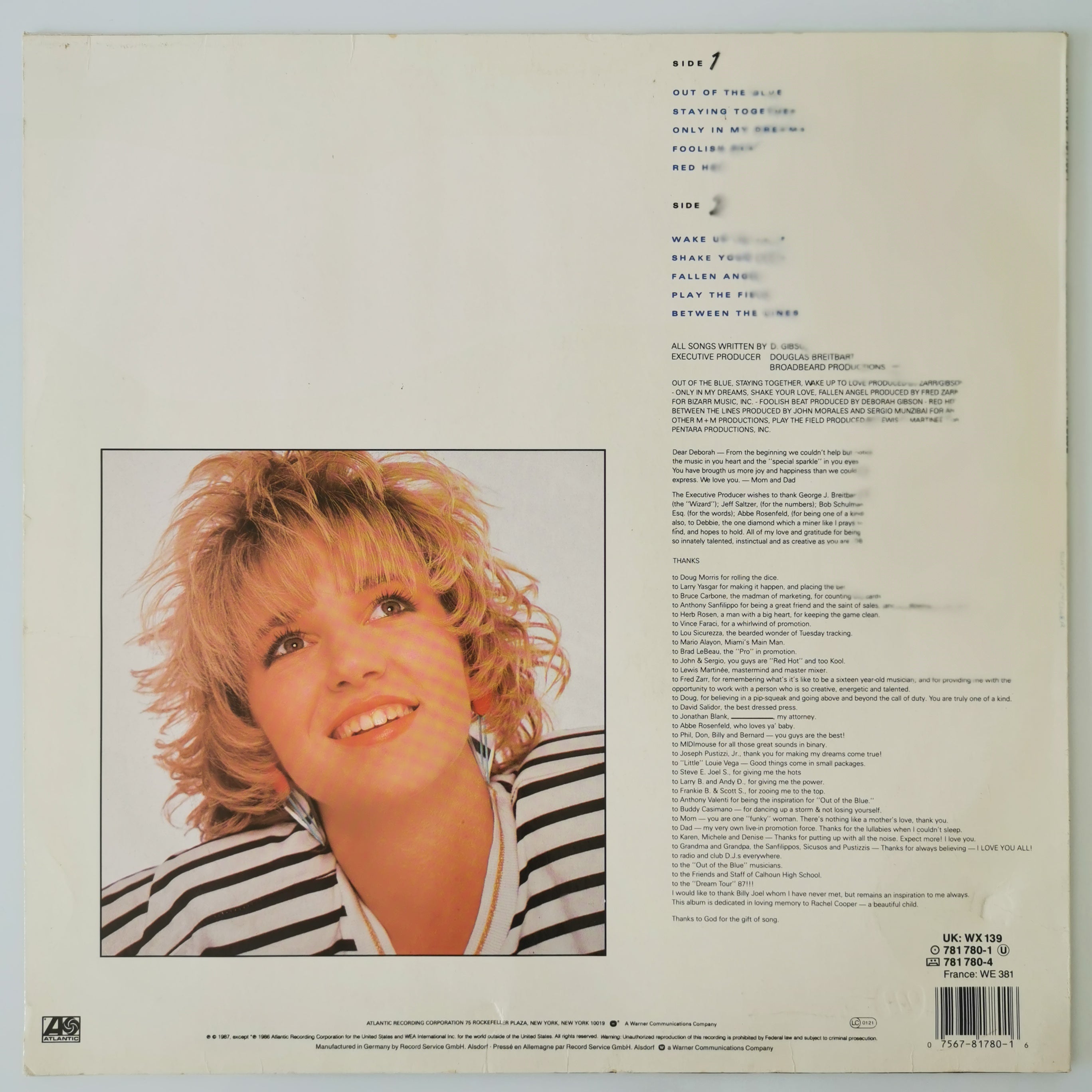 Debbie Gibson – Out Of The Blue Vinyl LP Record