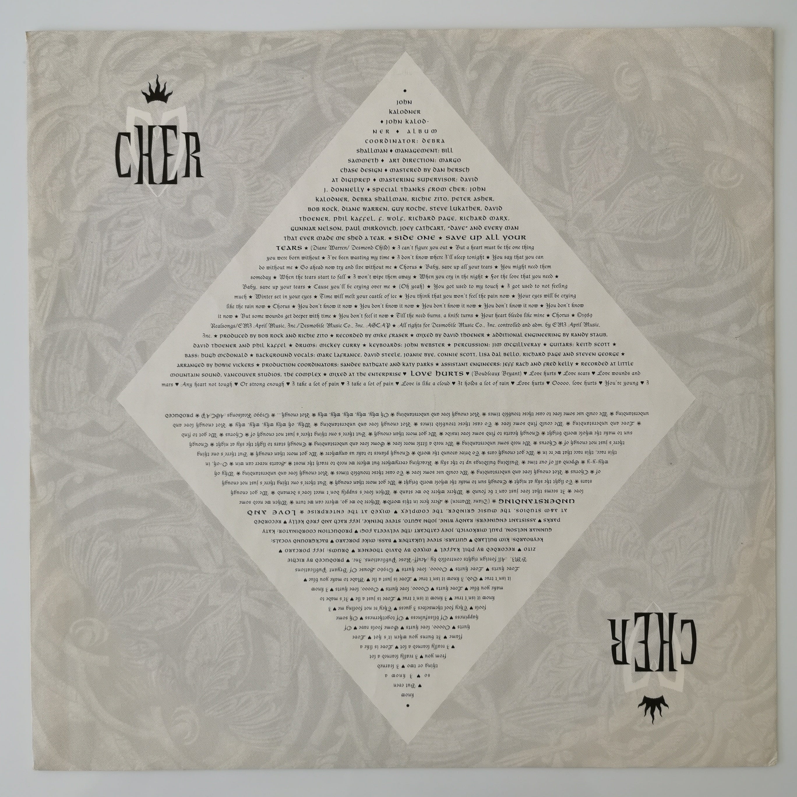 Cher – Love Hurts Vinyl LP Record 1991