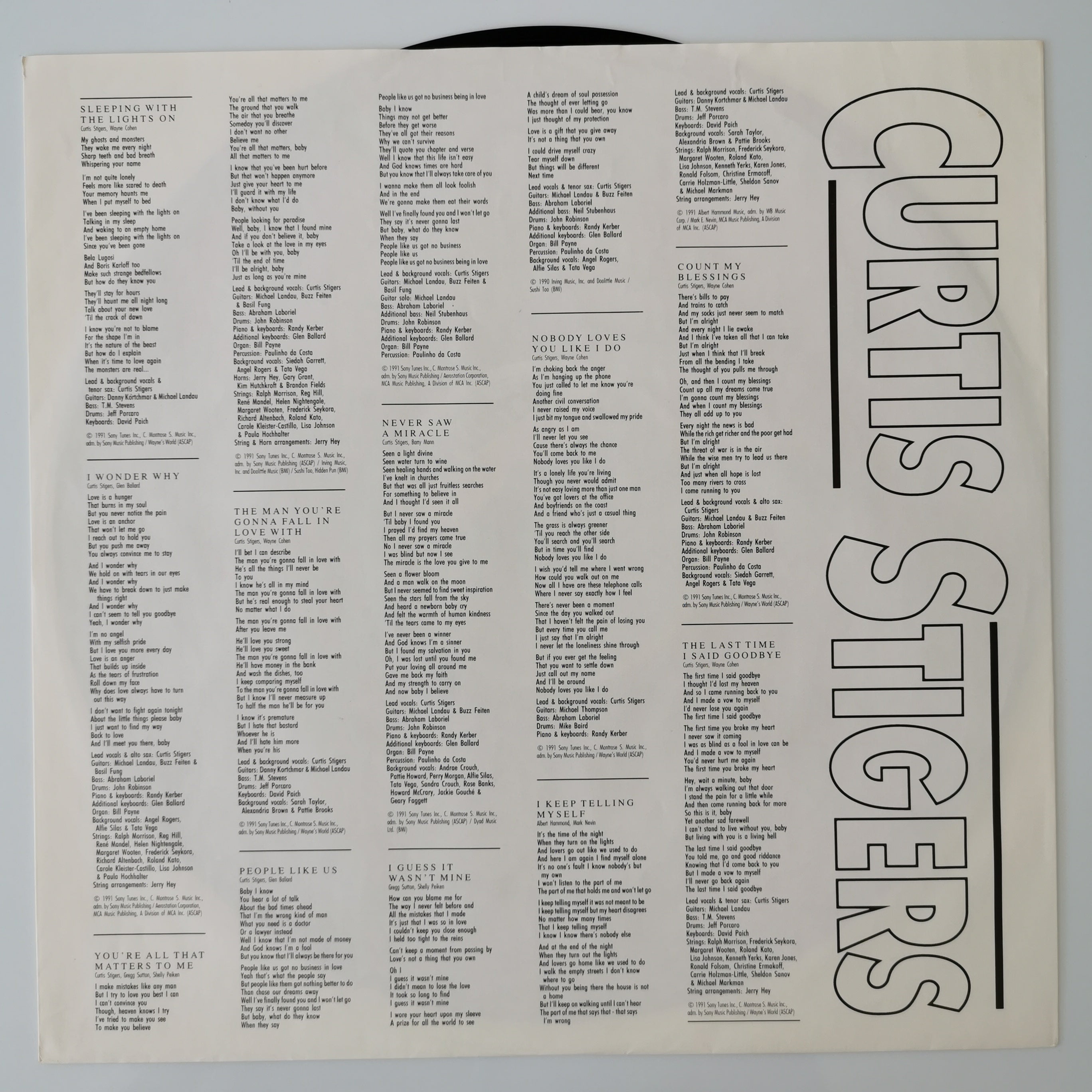 Curtis Stigers – Curtis Stigers Vinyl LP Record
