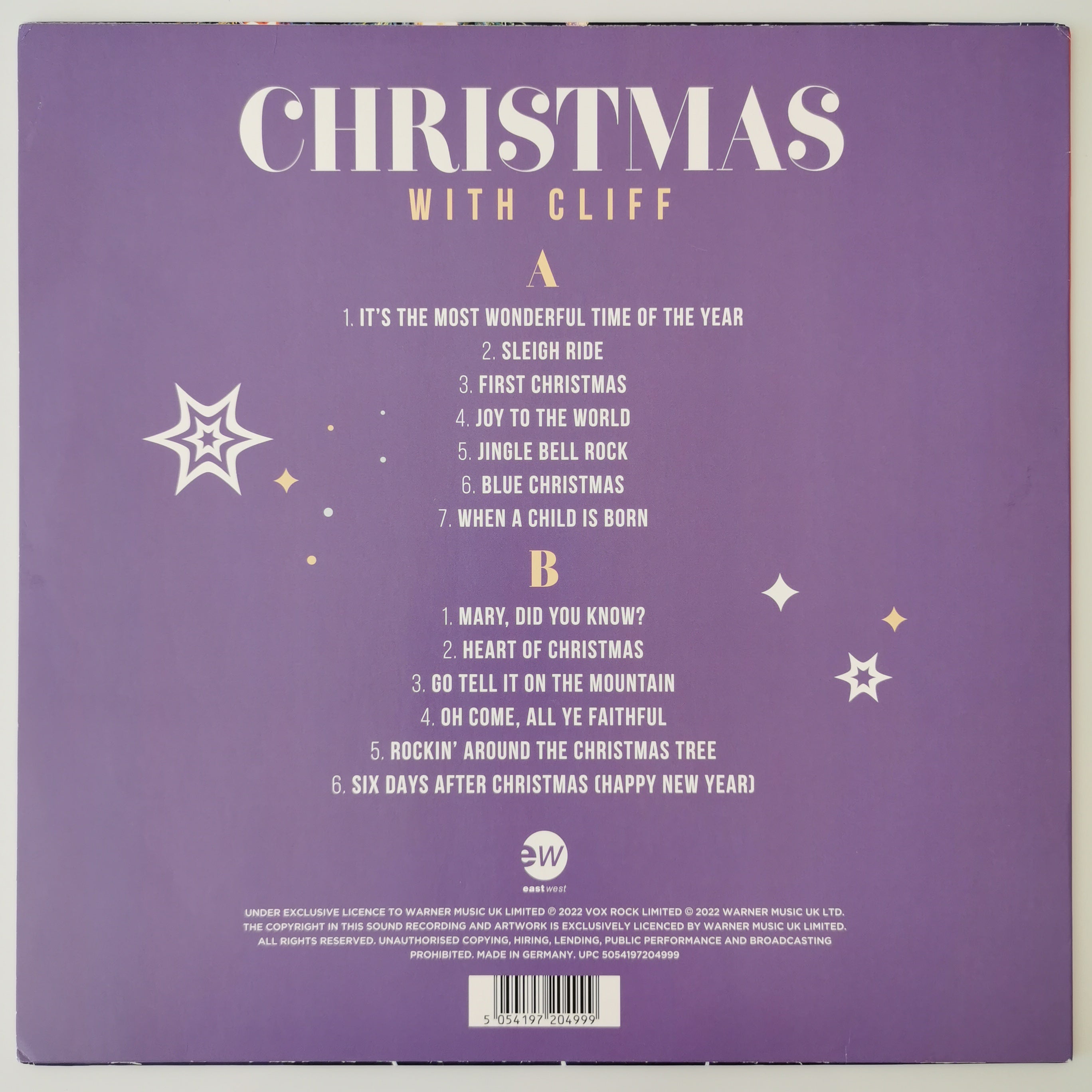Cliff Richard – Christmas With Cliff White Vinyl LP Record