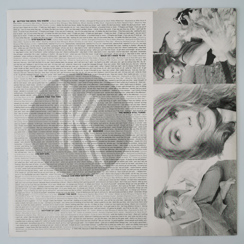 Kylie Minogue Rhythm Of Love Vinyl LP Record