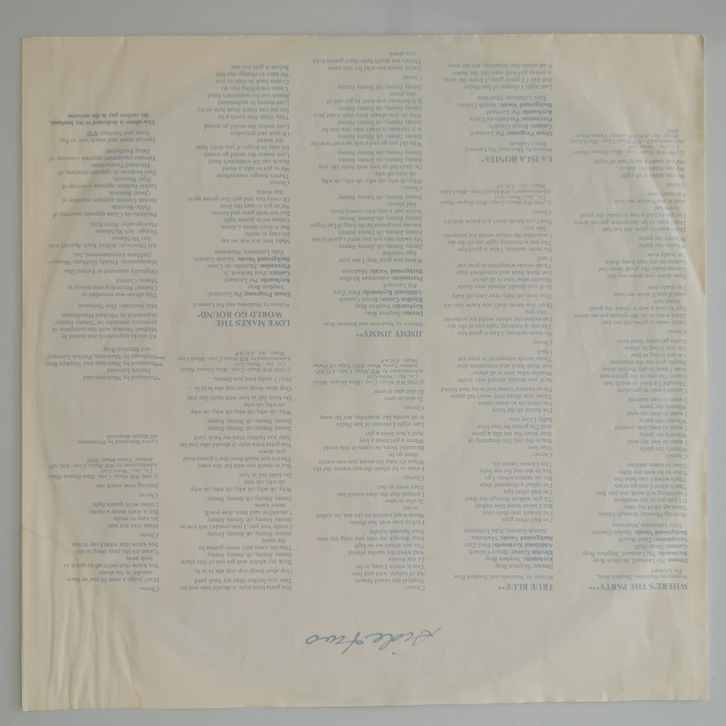 Madonna True Blue UK Vinyl LP Record