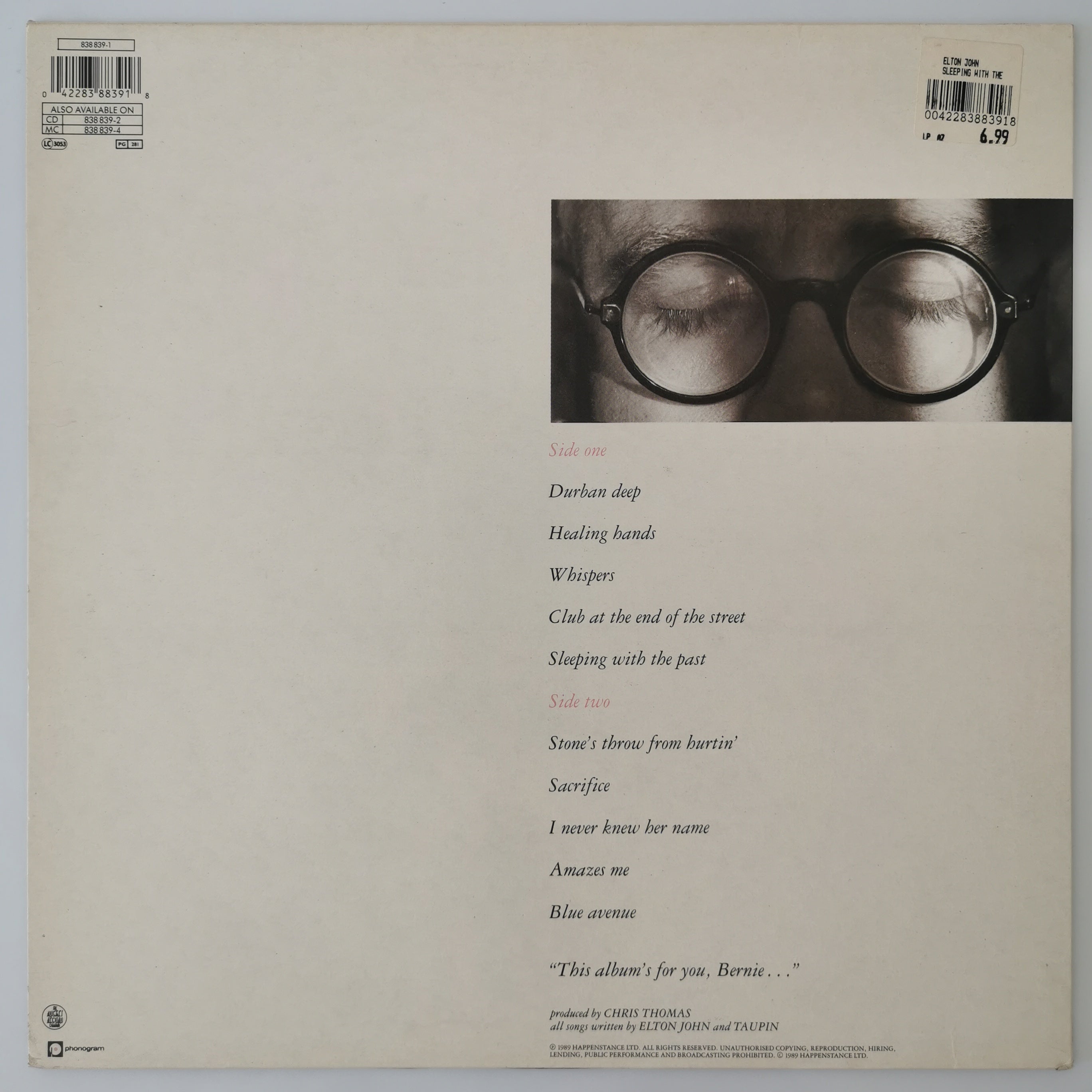 Elton John – Sleeping With The Past Vinyl LP