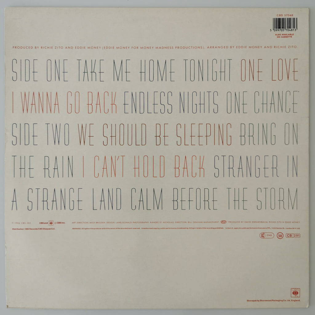 Eddie Money – Can't Hold Back Vinyl LP