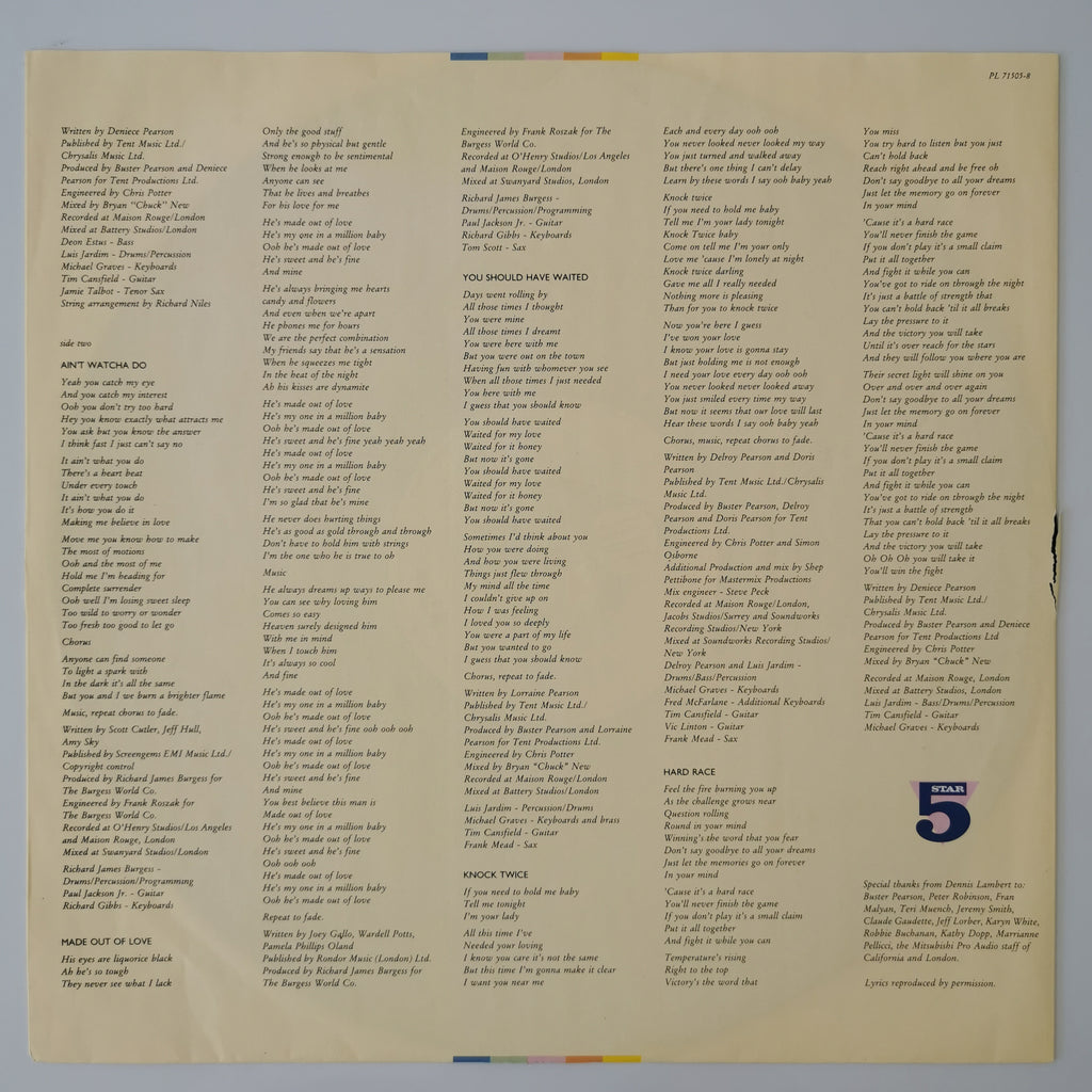 Five Star – Between The Lines Vinyl LP