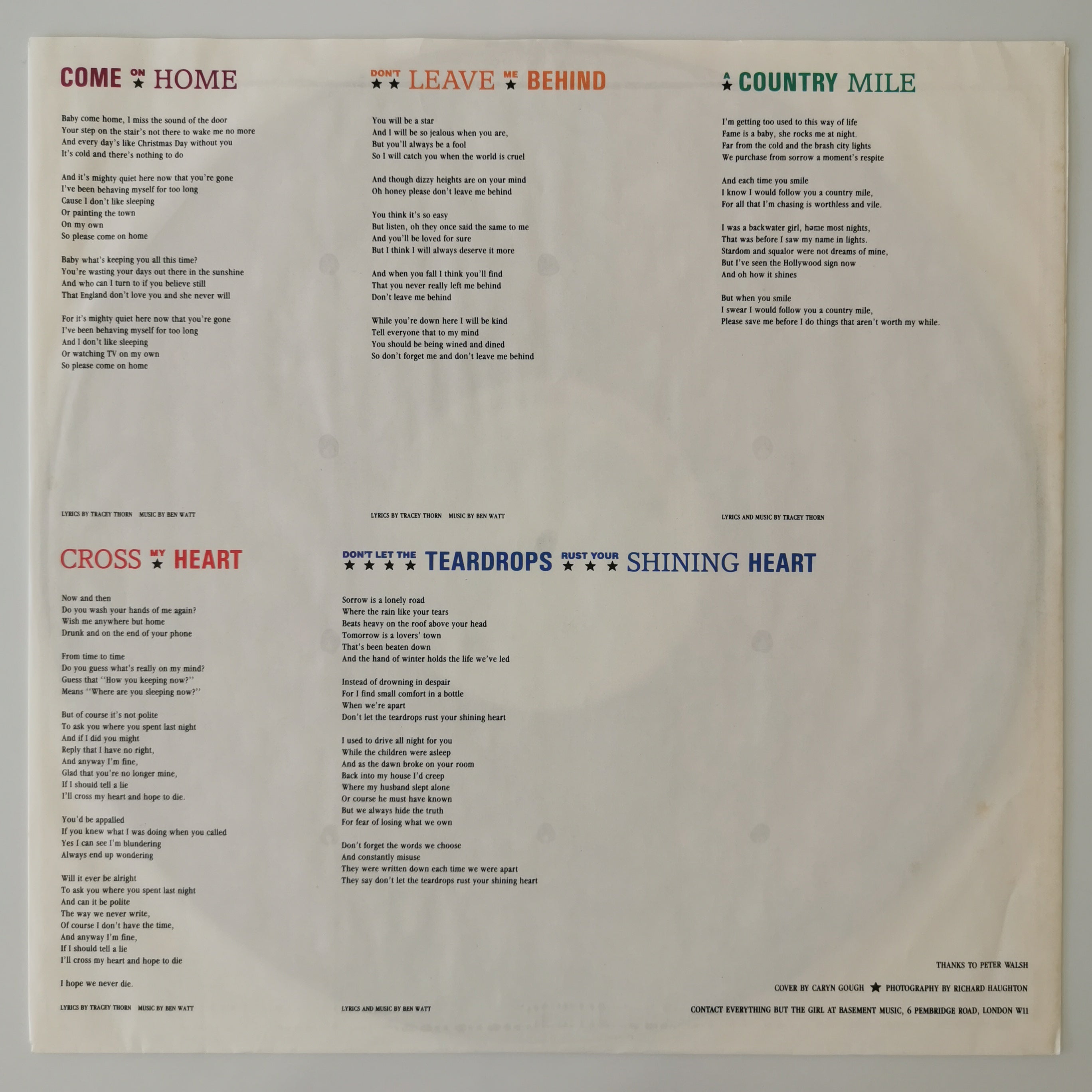 Everything But The Girl Baby, The Stars Shine Bright Vinyl LP