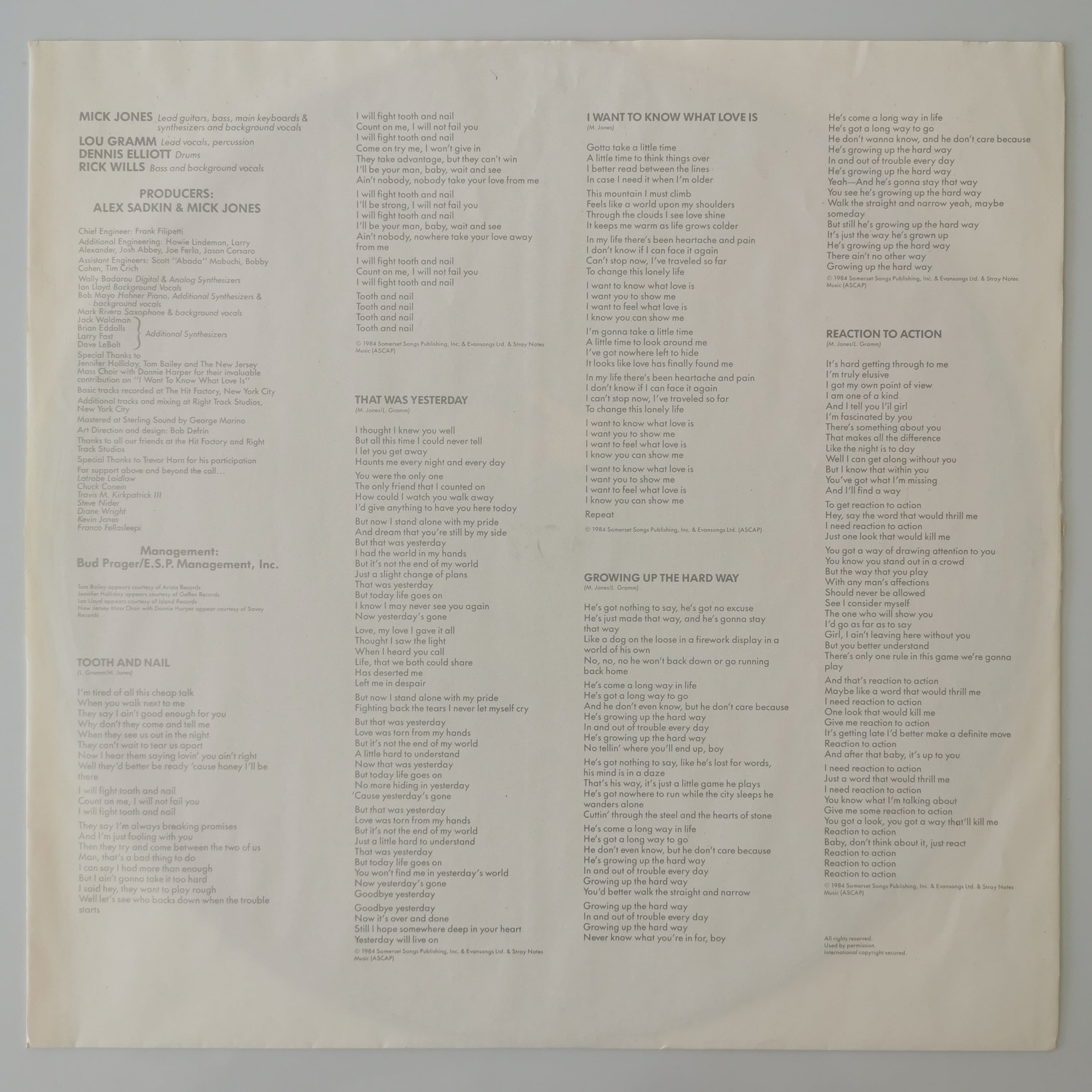 Foreigner – Agent Provocateur Vinyl LP