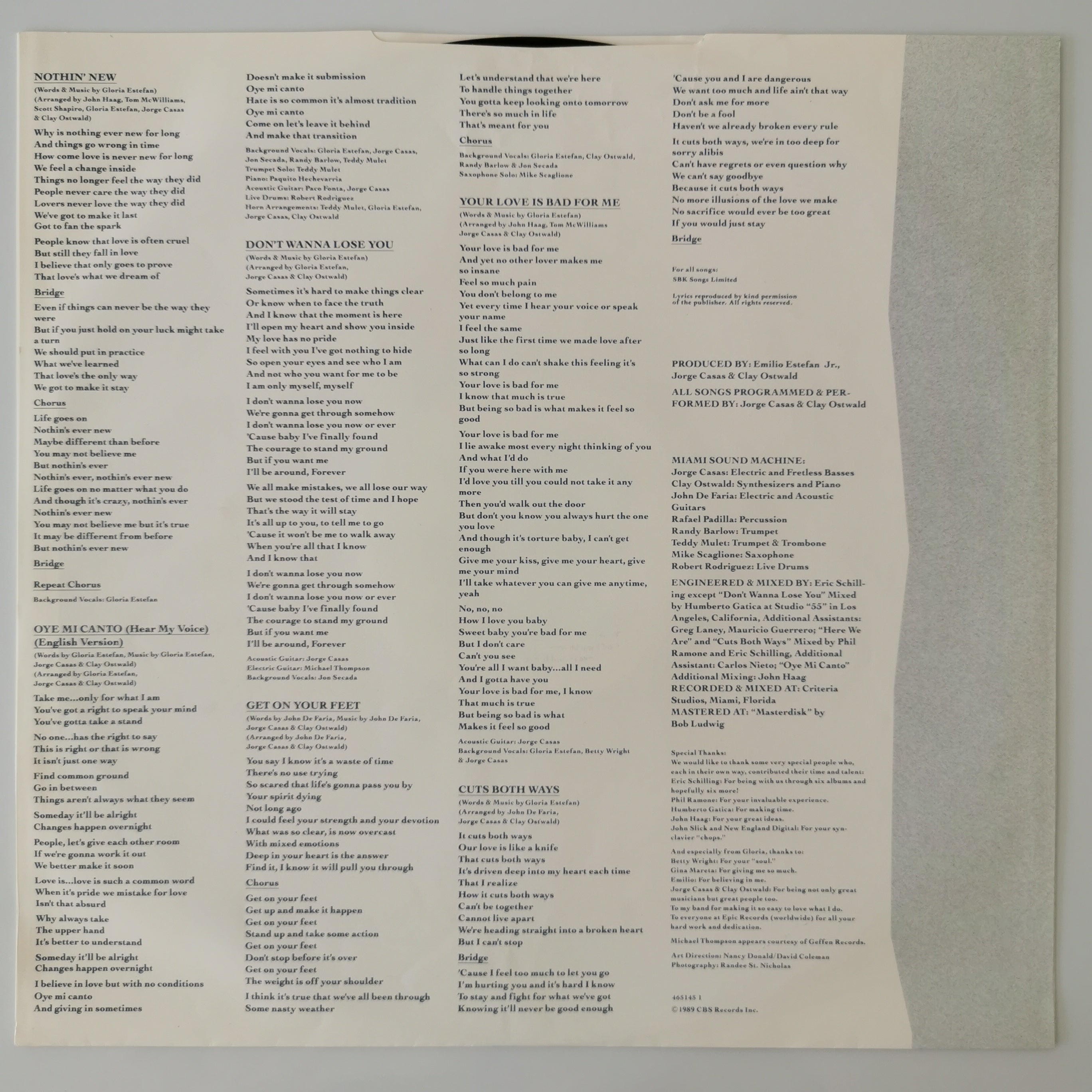 Gloria Estefan Cuts Both Ways Vinyl LP