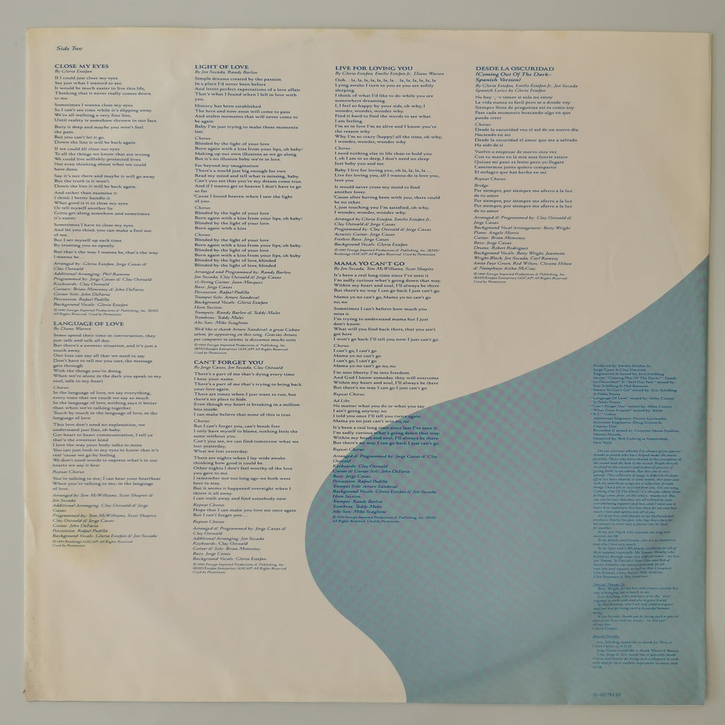 Gloria Estefan Into The Light Vinyl LP