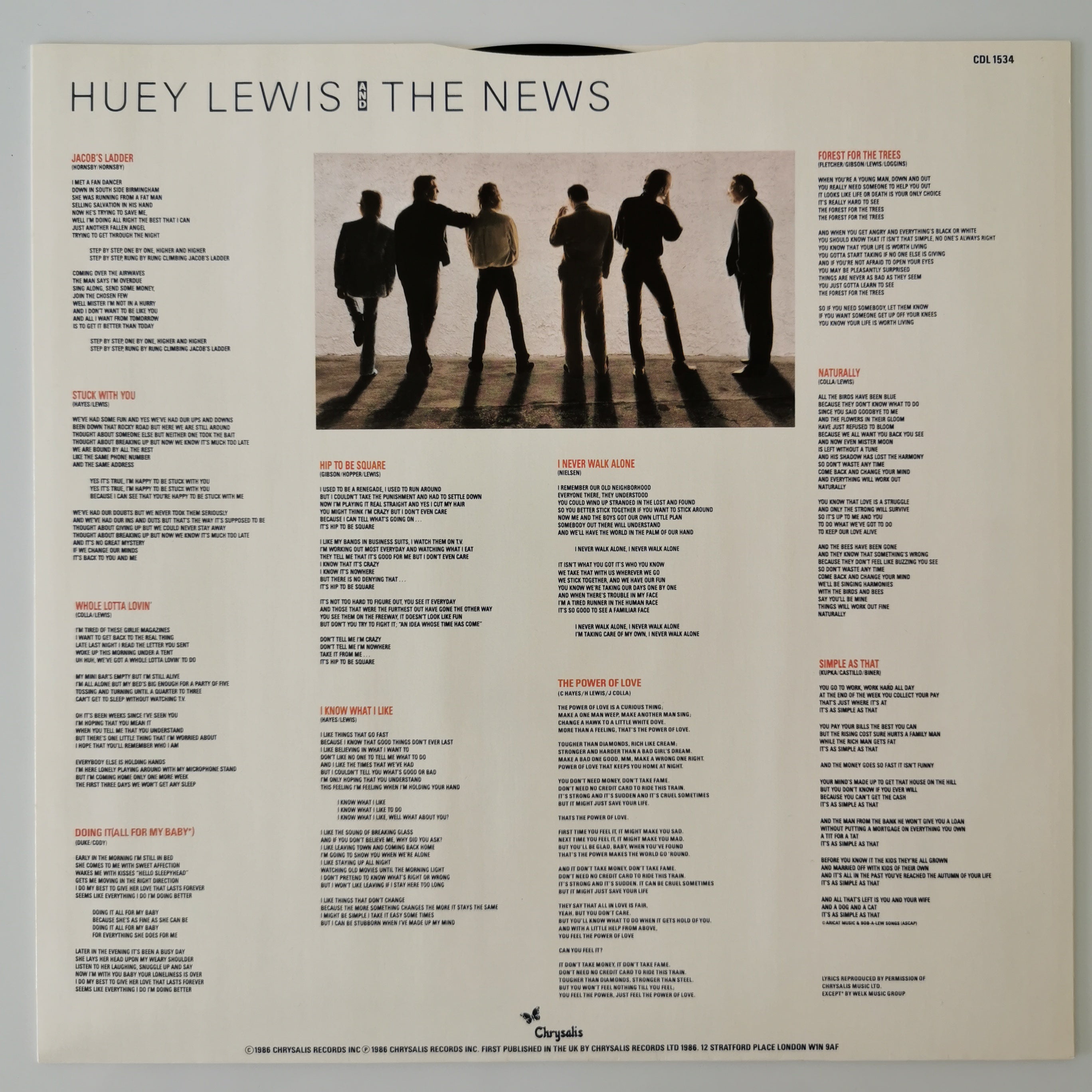 Huey Lewis & The News Fore! Vinyl LP