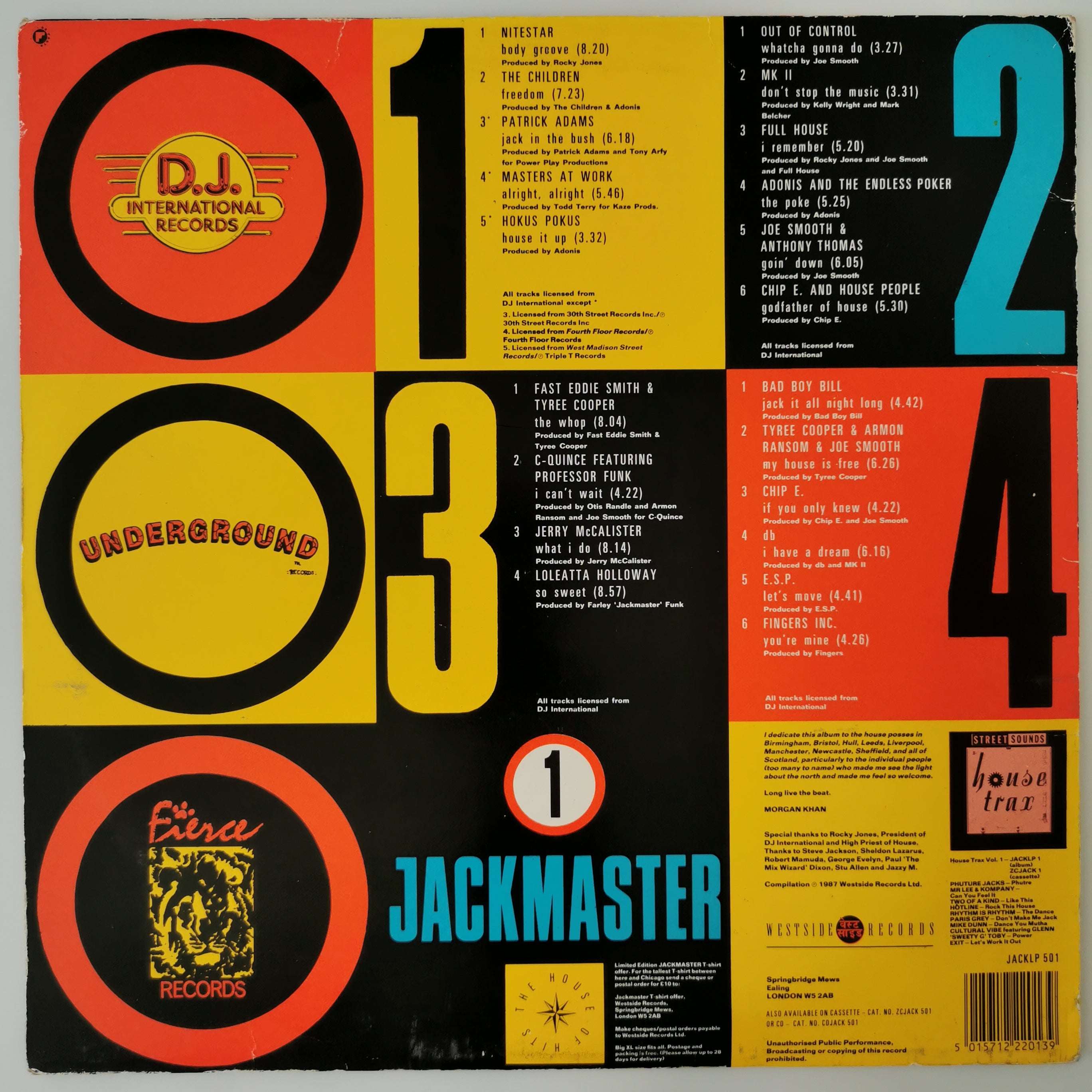 Jackmaster 1 Double Vinyl LP 1987