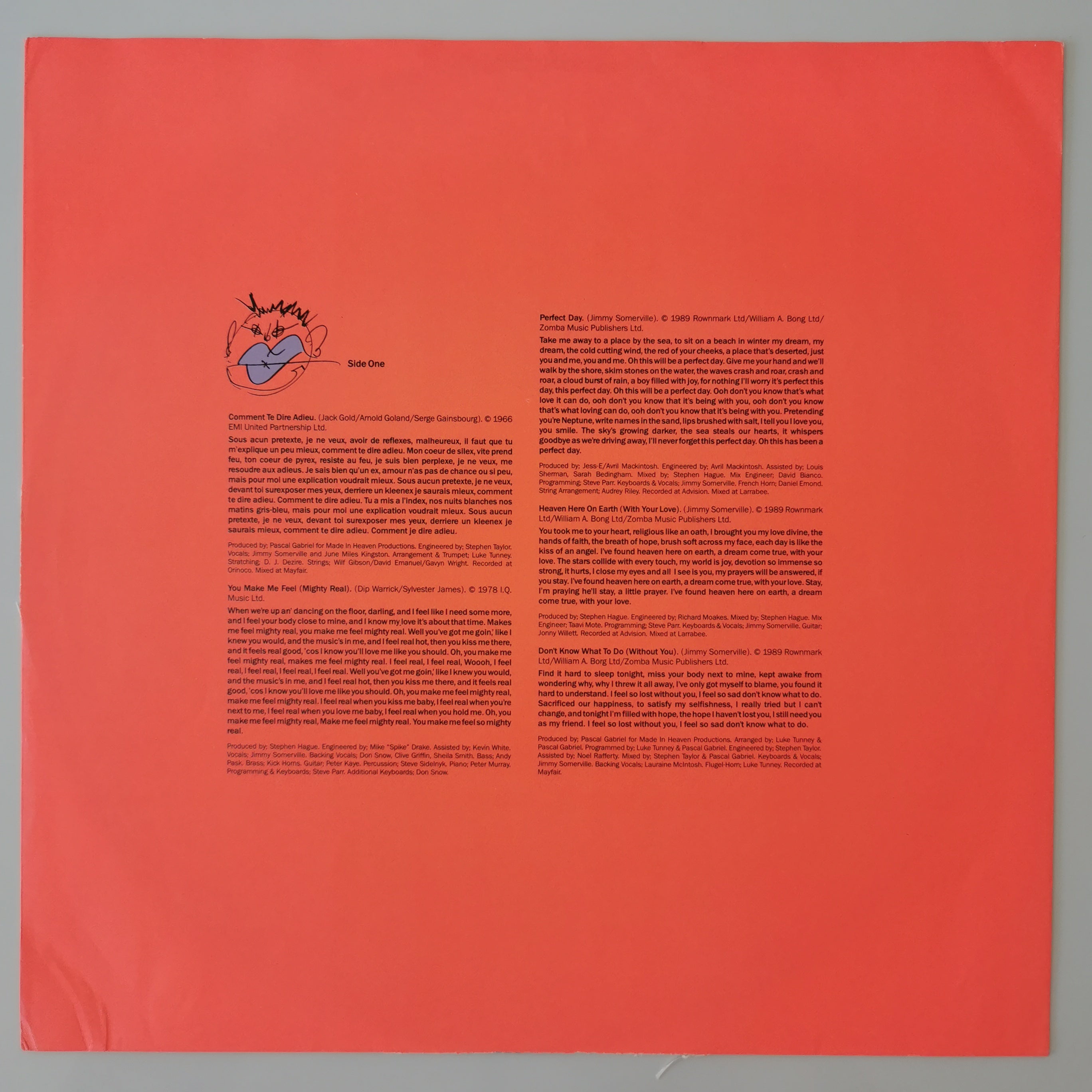 Jimmy Somerville – Read My Lips Vinyl LP