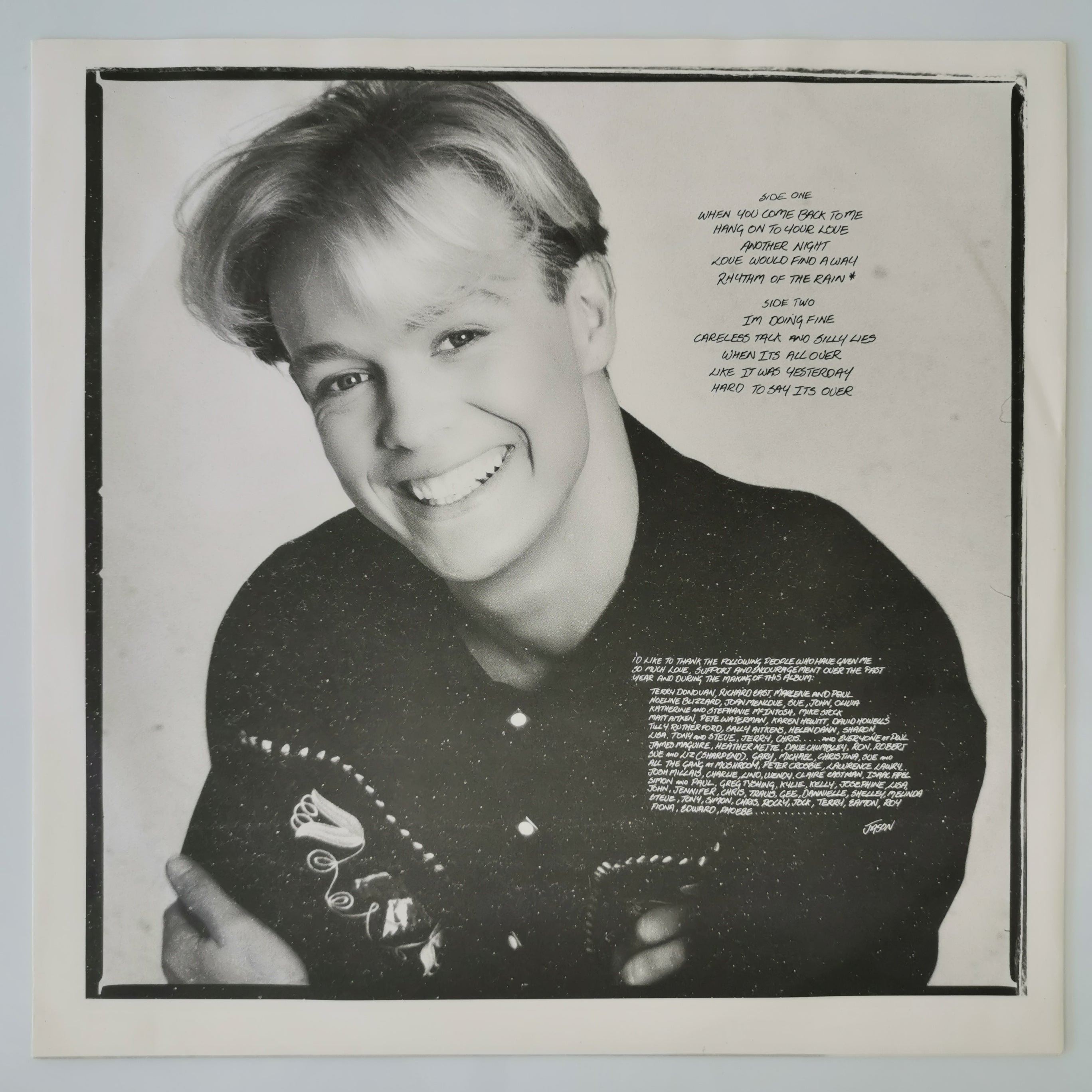 Jason Donovan – Between The Lines Vinyl LP Inc Poster