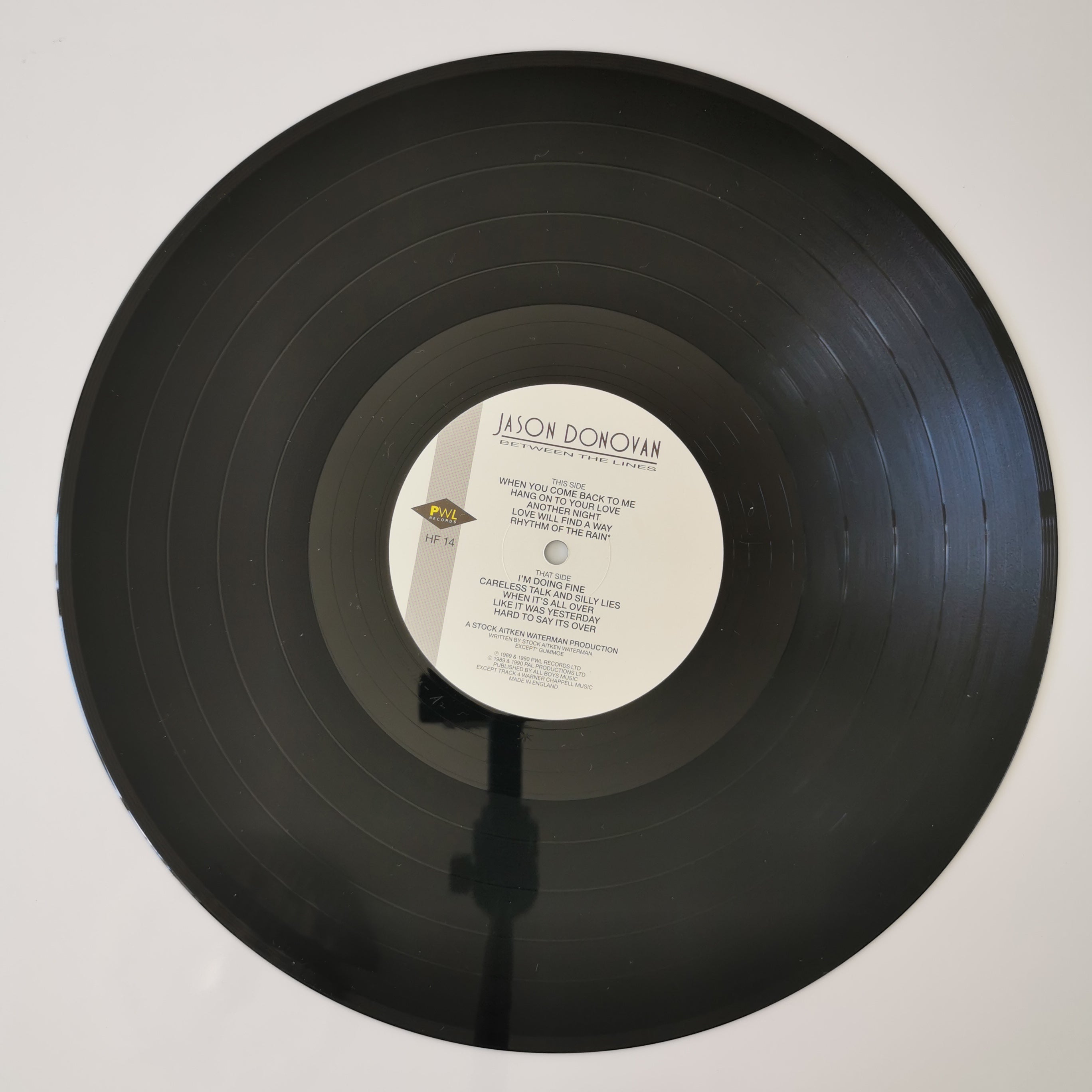 Jason Donovan – Between The Lines Vinyl LP Inc Poster