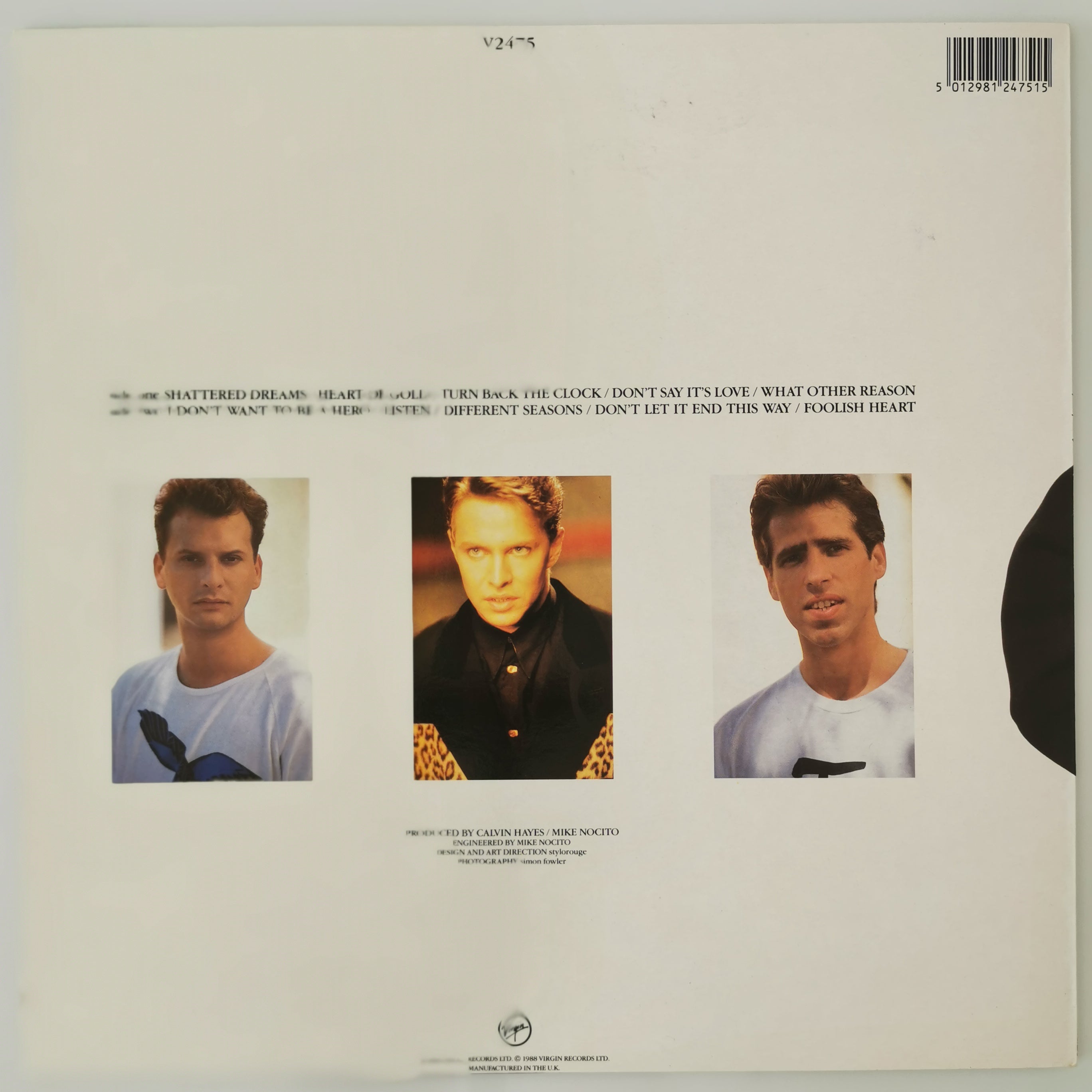 Johnny Hates Jazz Turn Back The Clock Vinyl LP