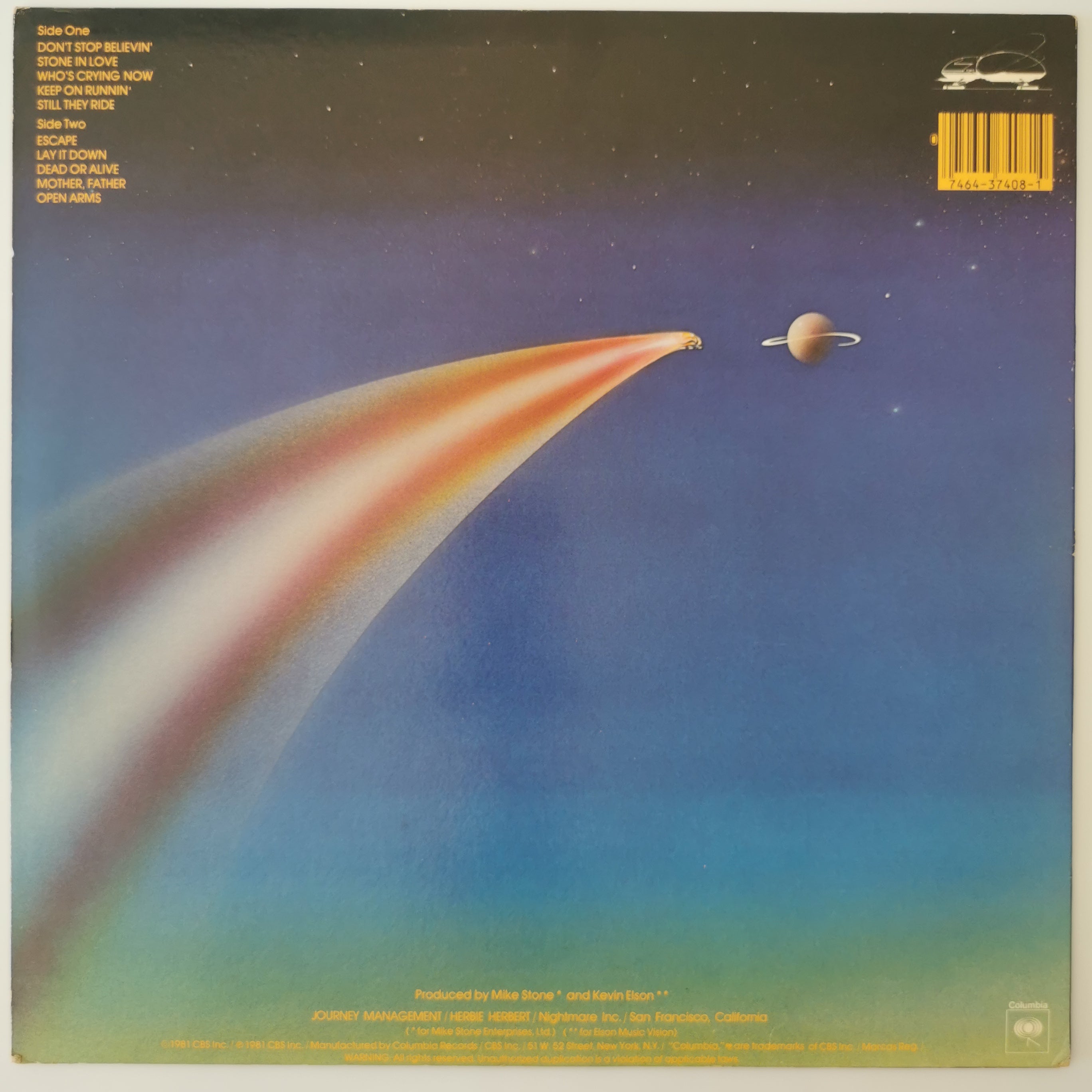 Journey – Escape Vinyl LP 1981