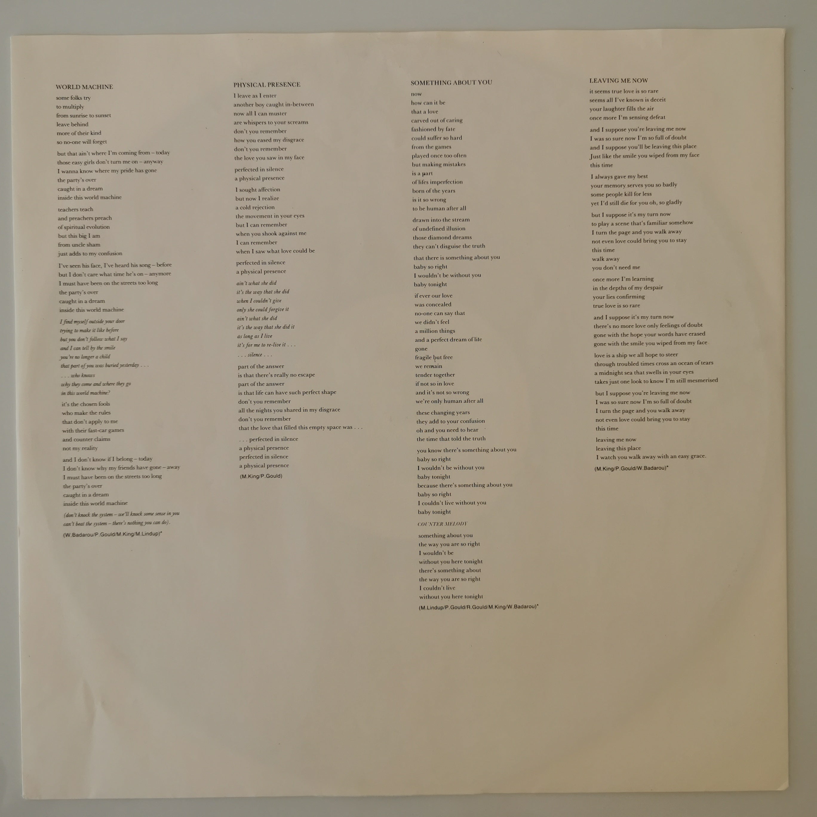 Level 42 – World Machine Vinyl LP