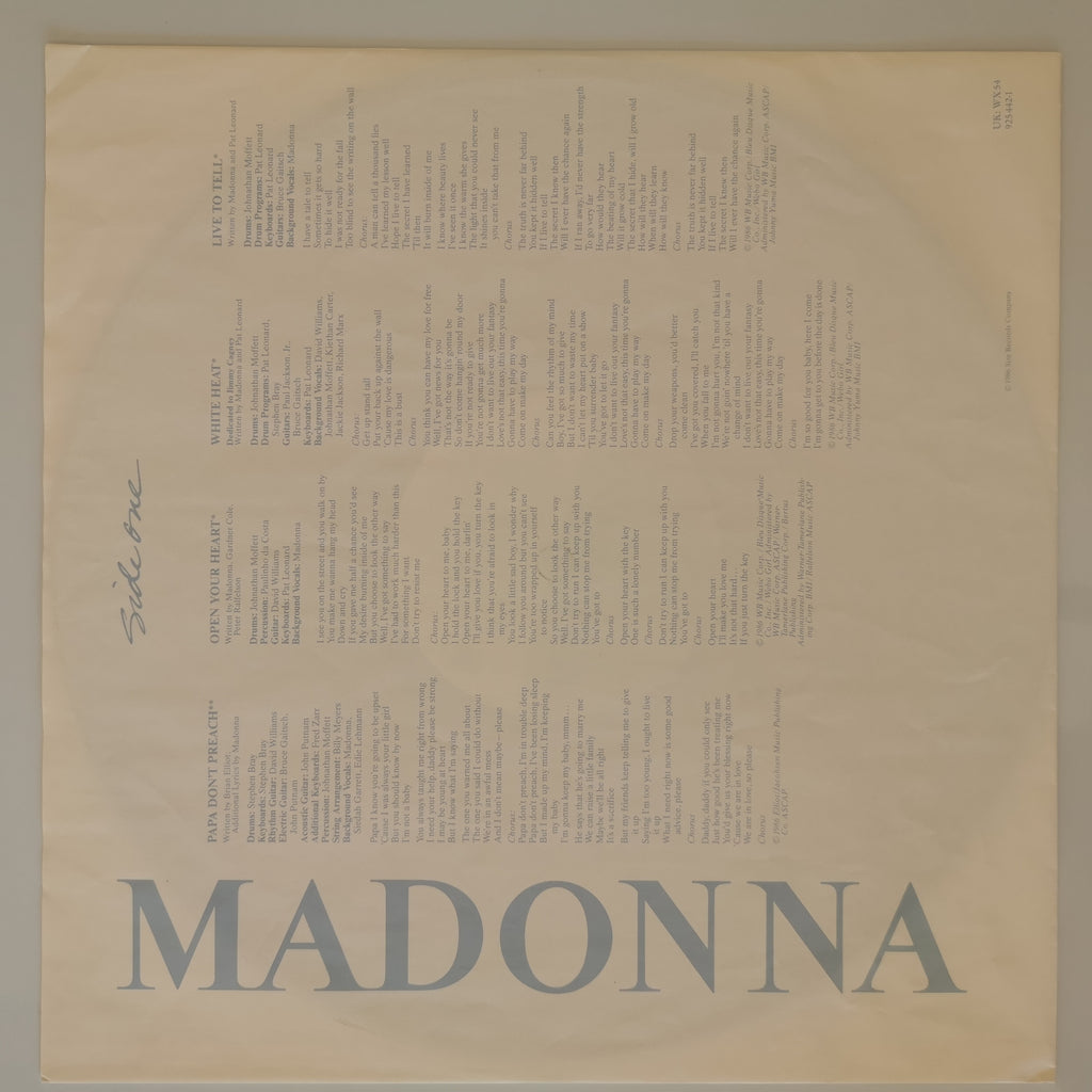 Madonna True Blue Vinyl LP 1986