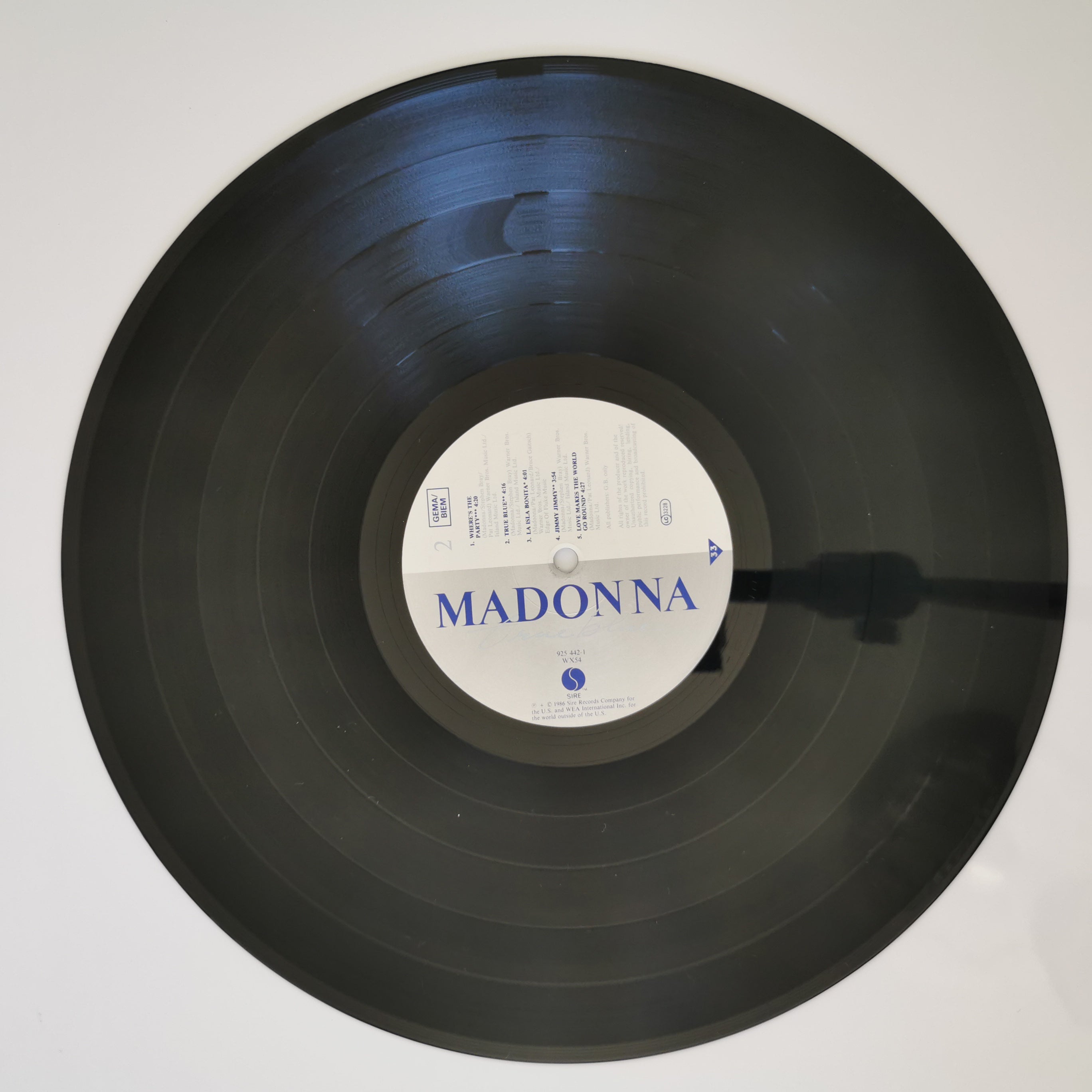 Madonna True Blue Vinyl LP 1986