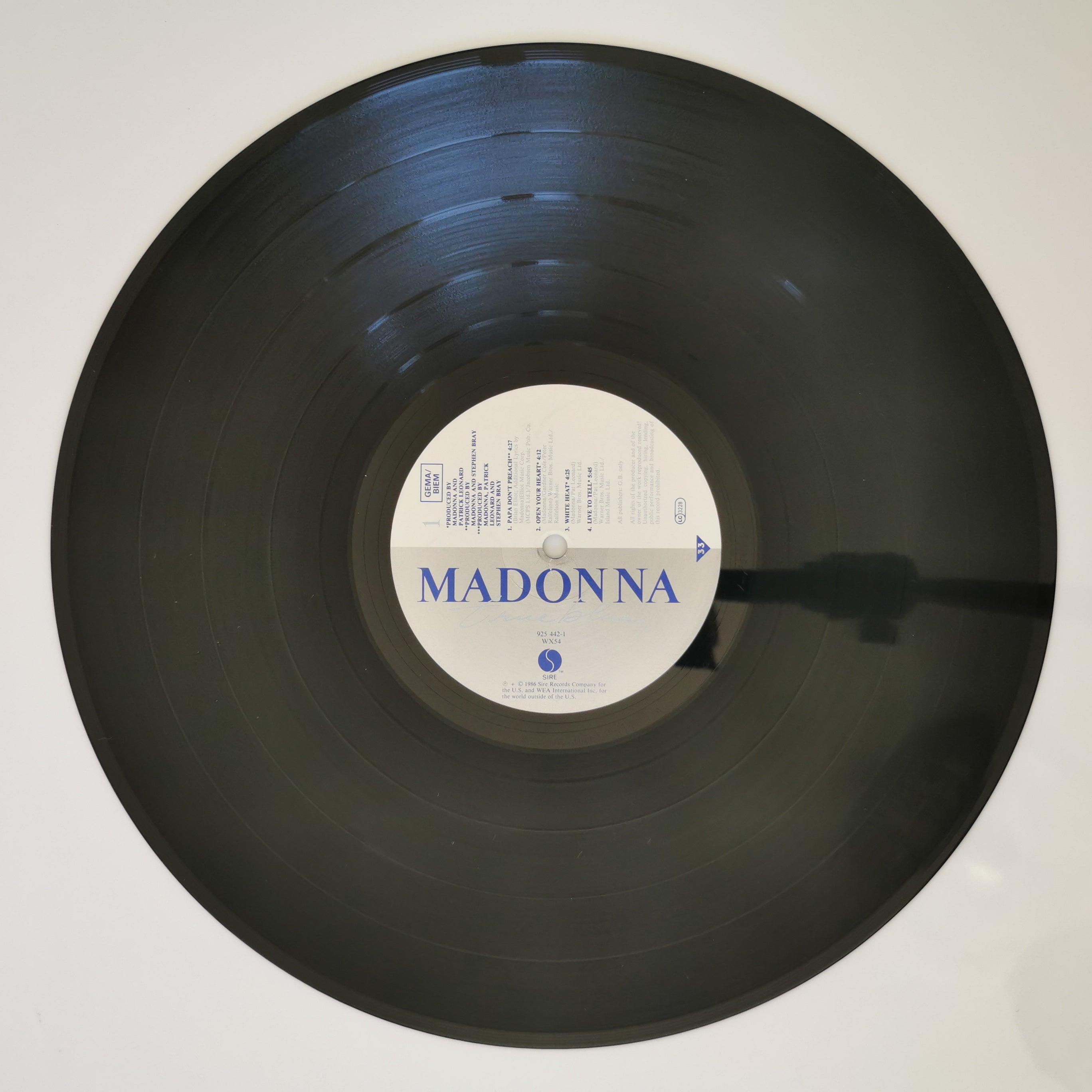 Madonna True Blue Vinyl LP 1986