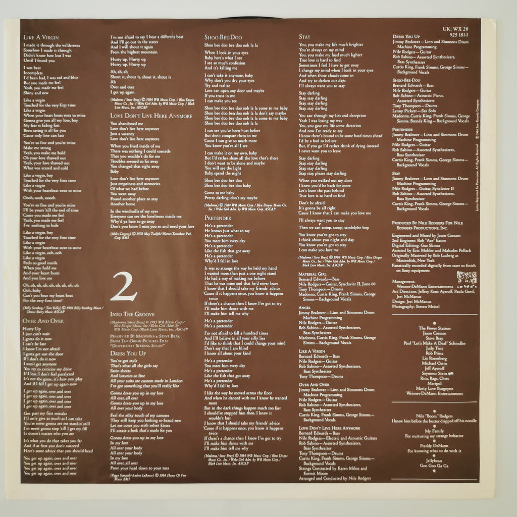 Madonna – Like A Virgin Vinyl LP 1984